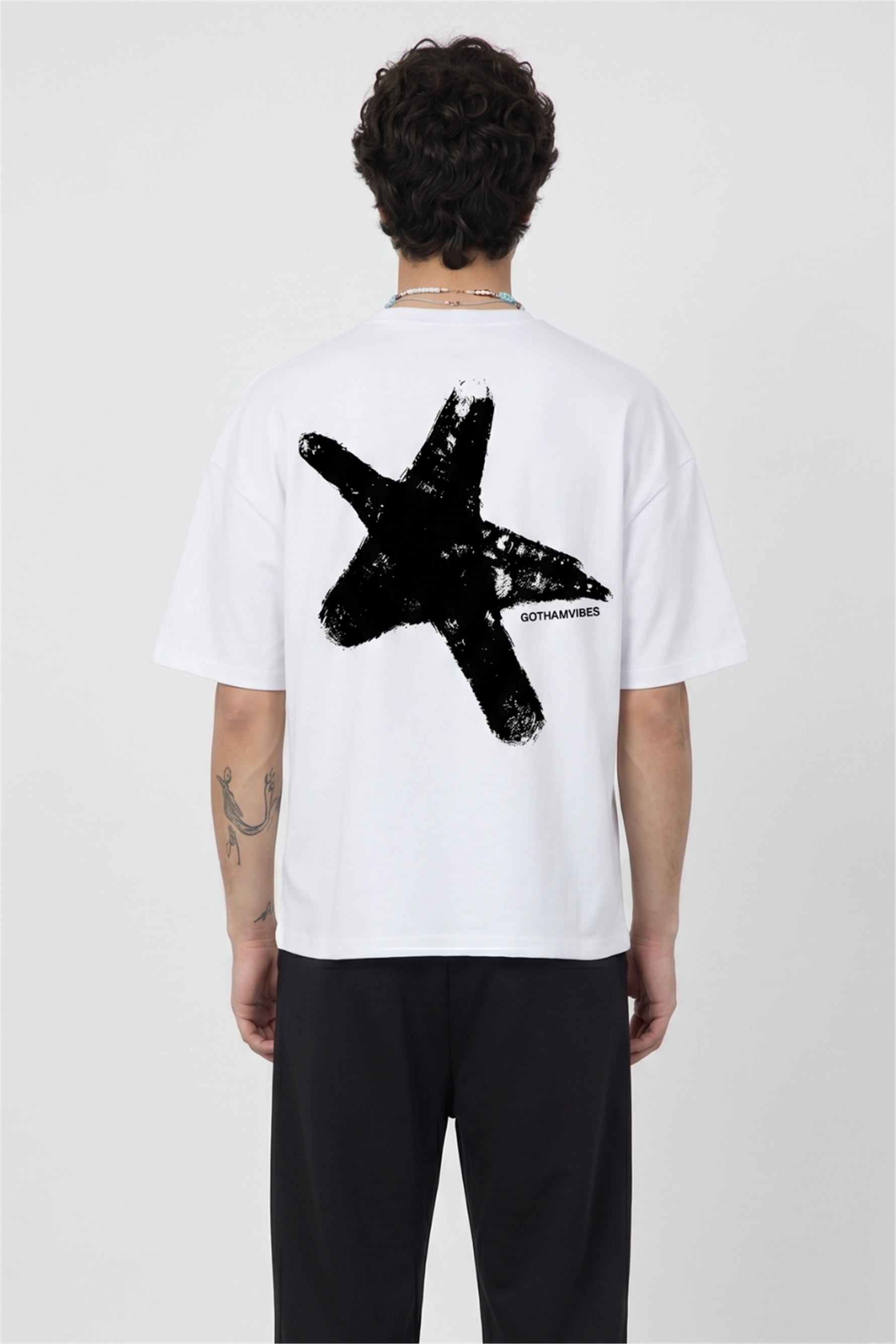Boxy Star Beyaz Premium T-Shirt