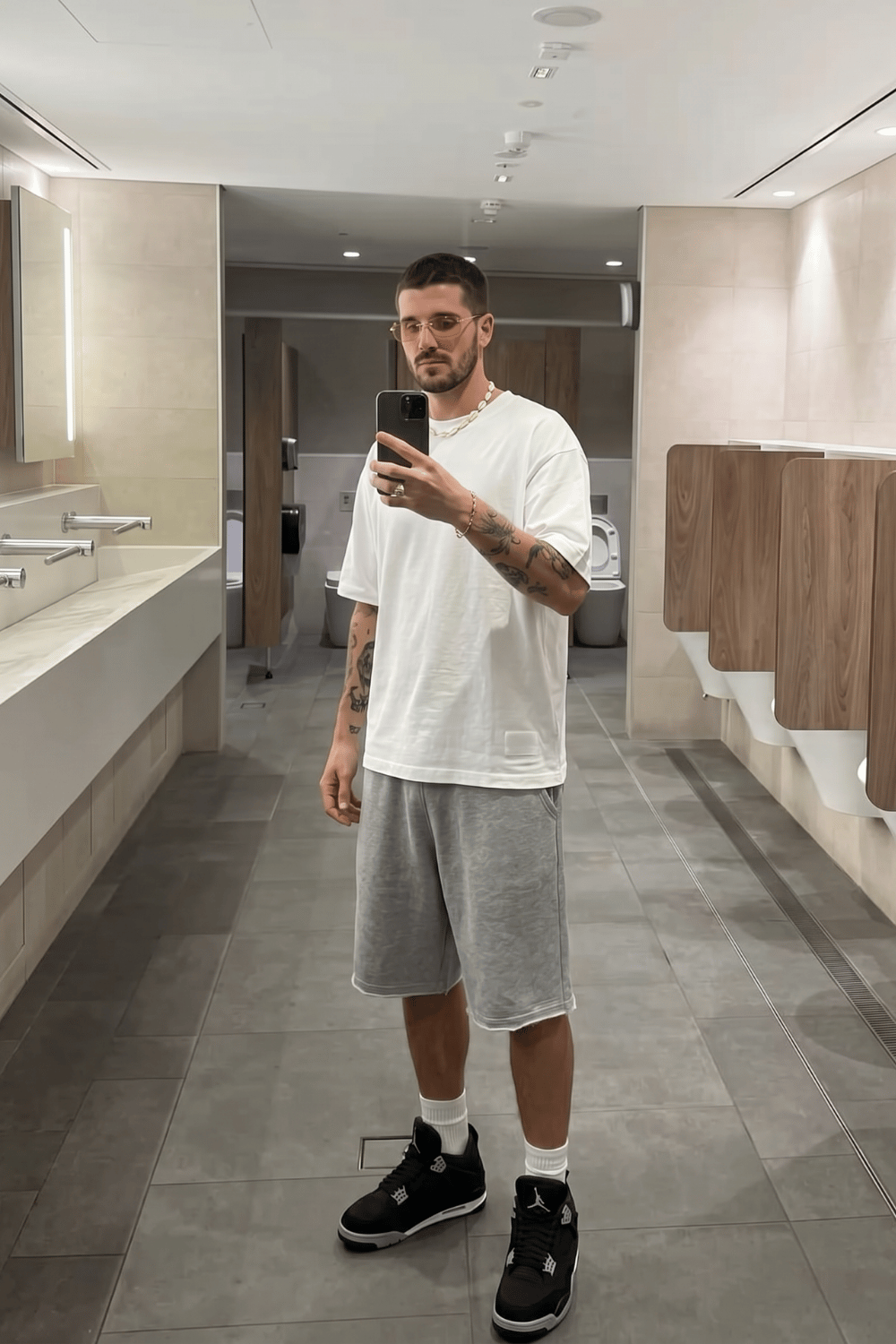 Erkek Chill Boxy Premium Beyaz T-Shirt