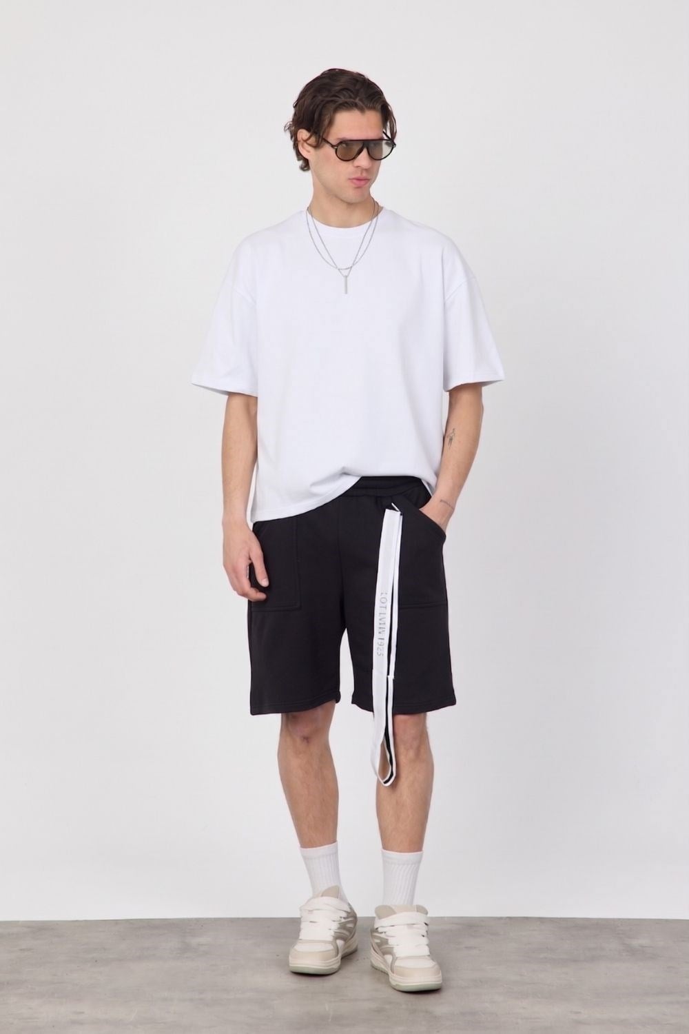 Erkek Chill Boxy Premium Beyaz T-Shirt