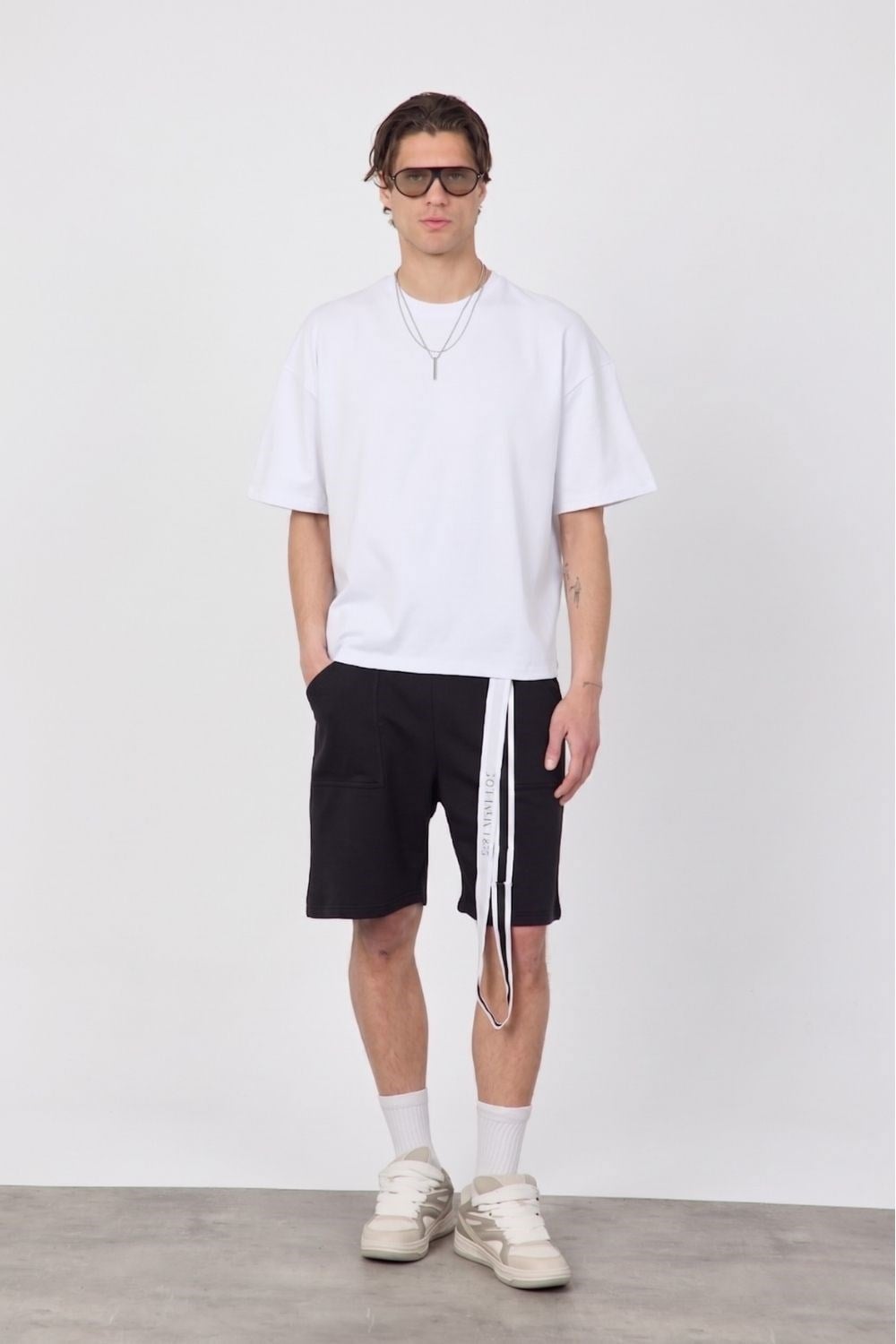 Erkek Chill Boxy Premium Beyaz T-Shirt