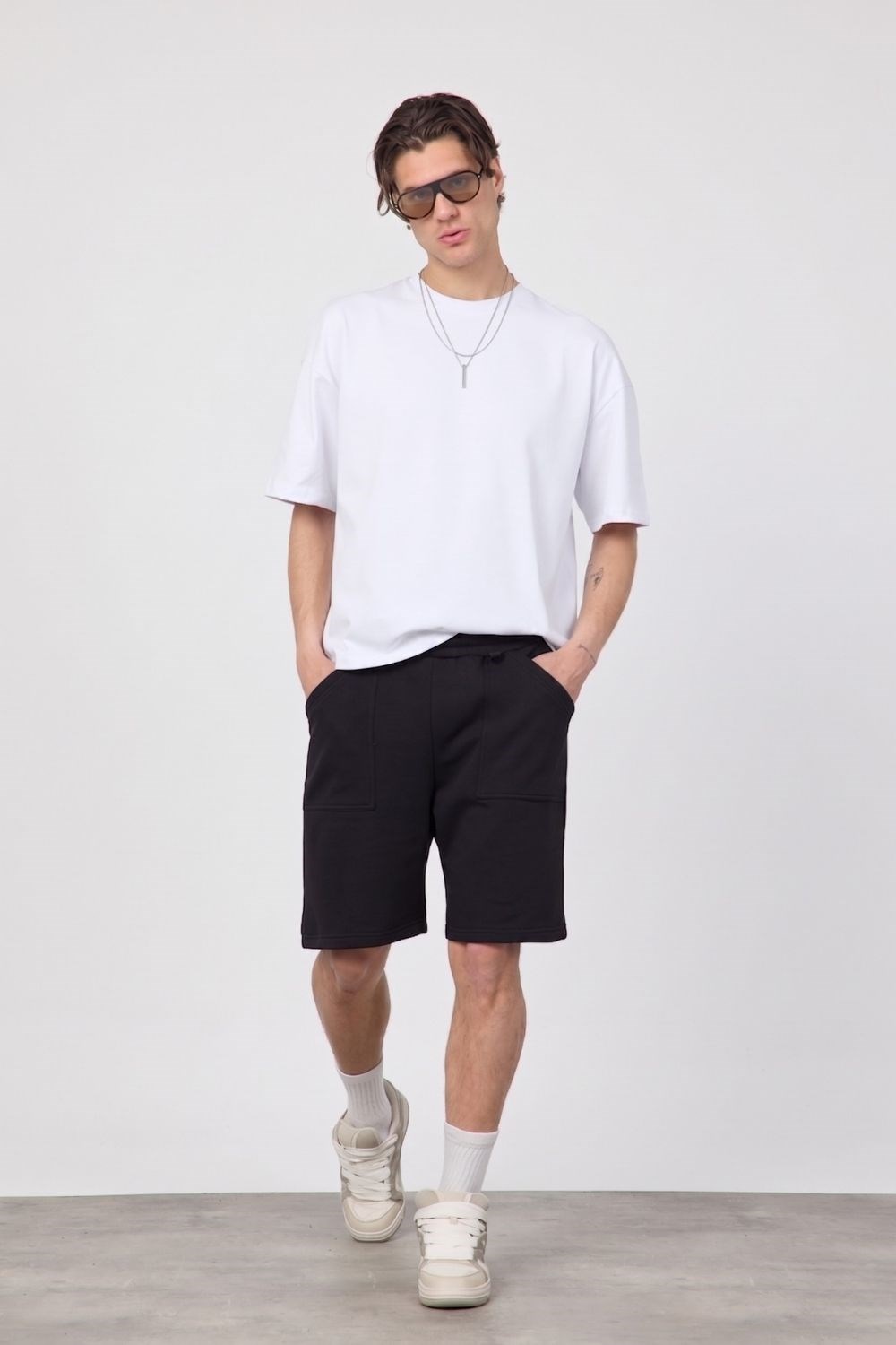 Erkek Chill Boxy Premium Beyaz T-Shirt