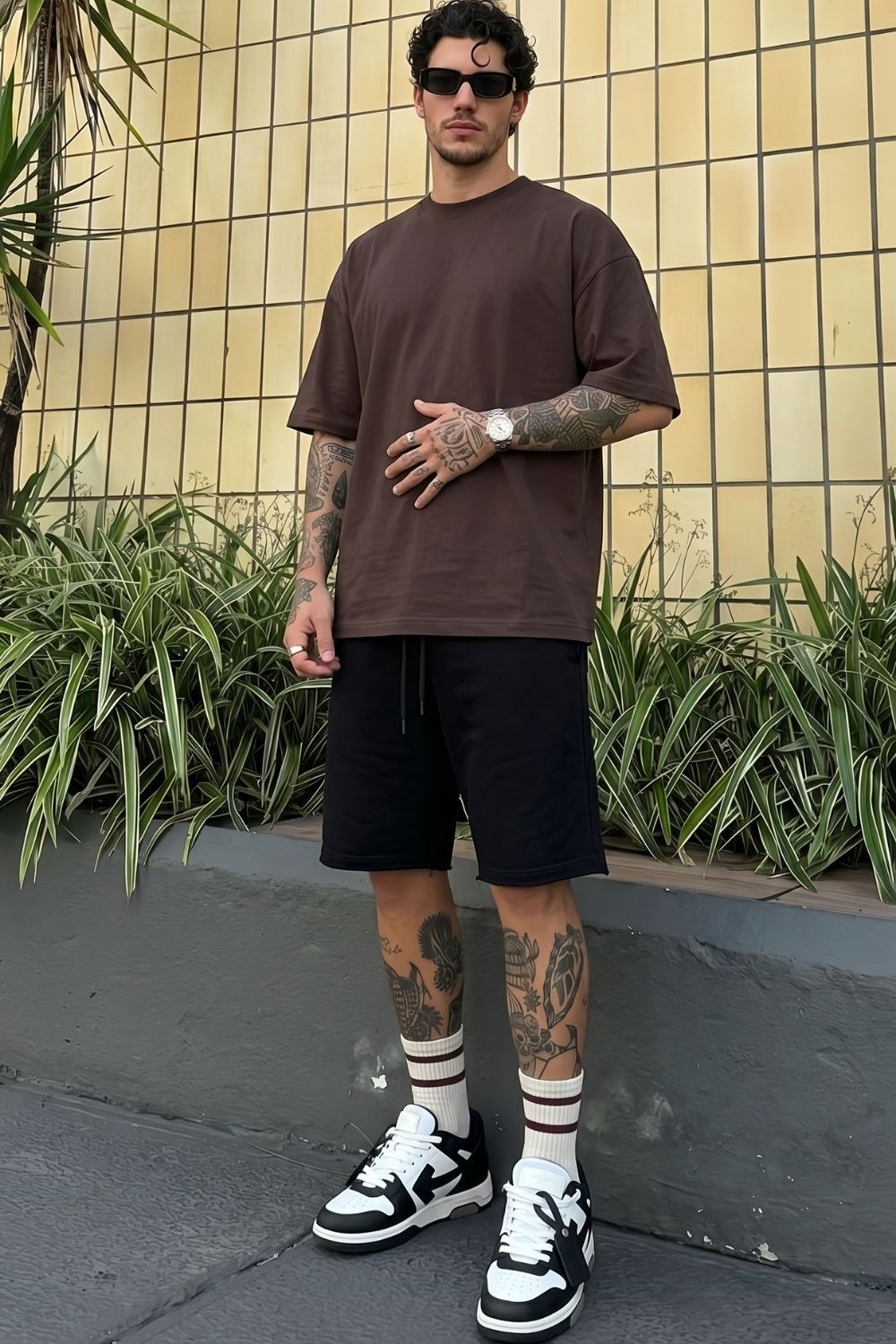 Erkek Chill Boxy Premium Kahverengi T-Shirt