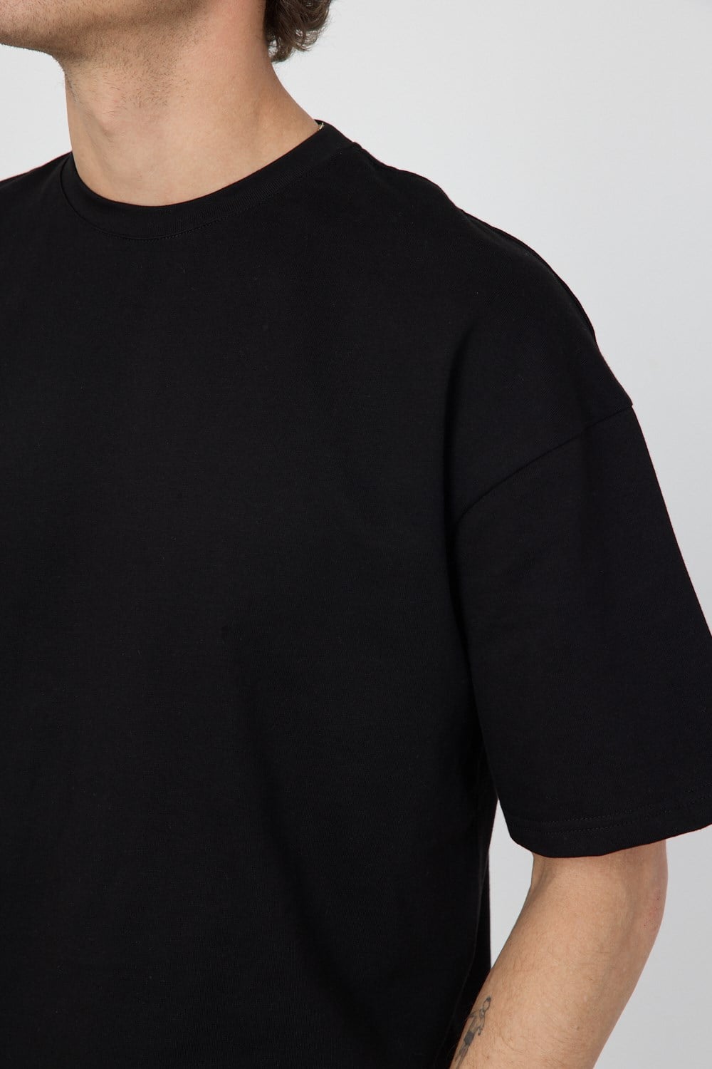 Erkek Chill Boxy Premium Siyah T-Shirt