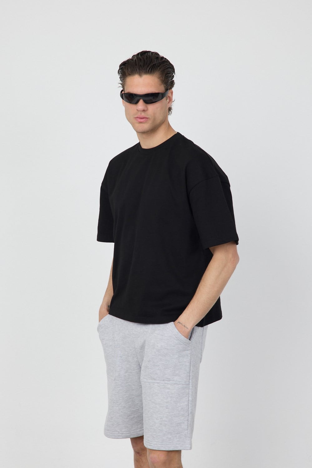 Erkek Chill Boxy Premium Siyah T-Shirt