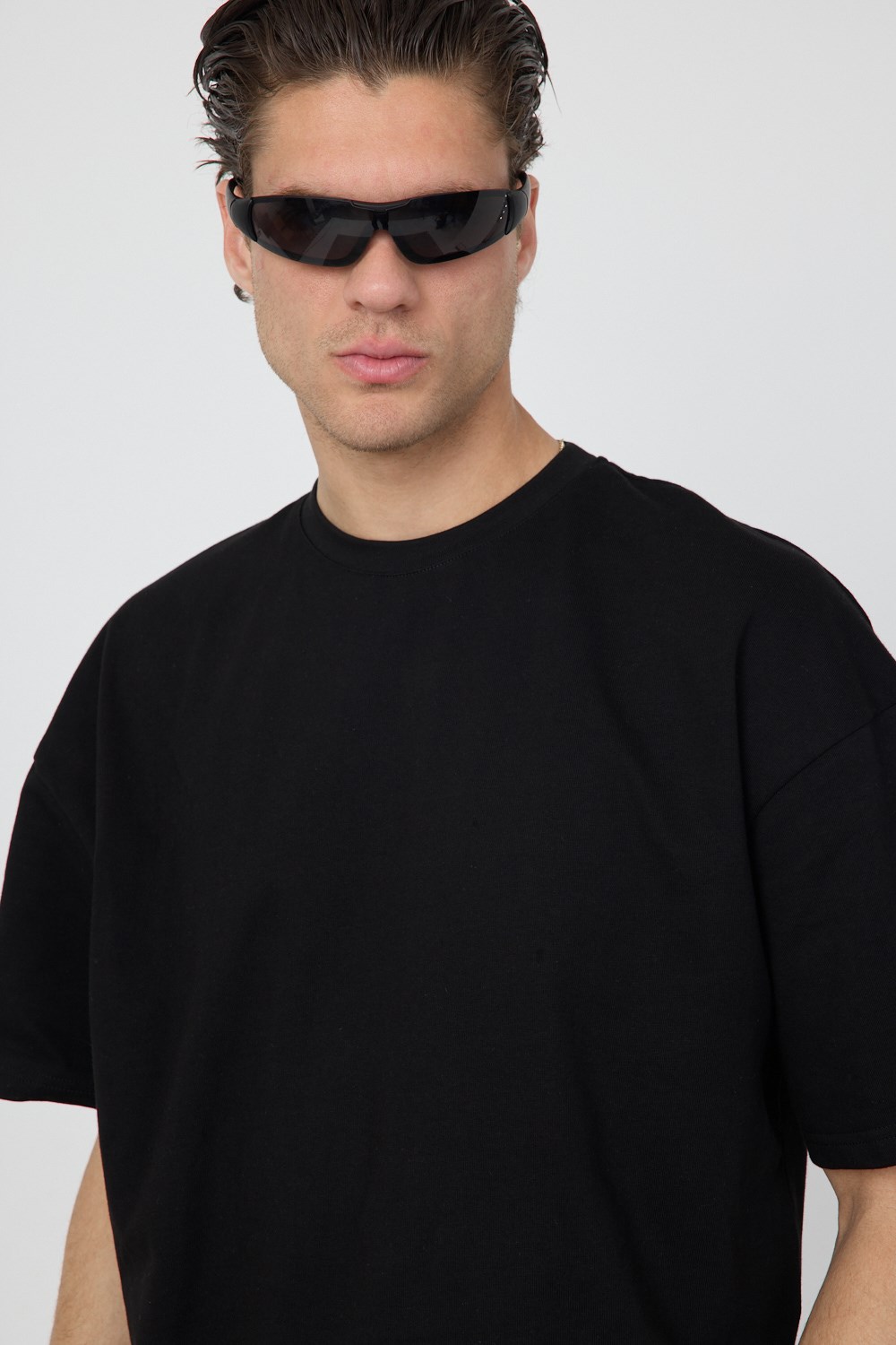 Erkek Chill Boxy Premium Siyah T-Shirt