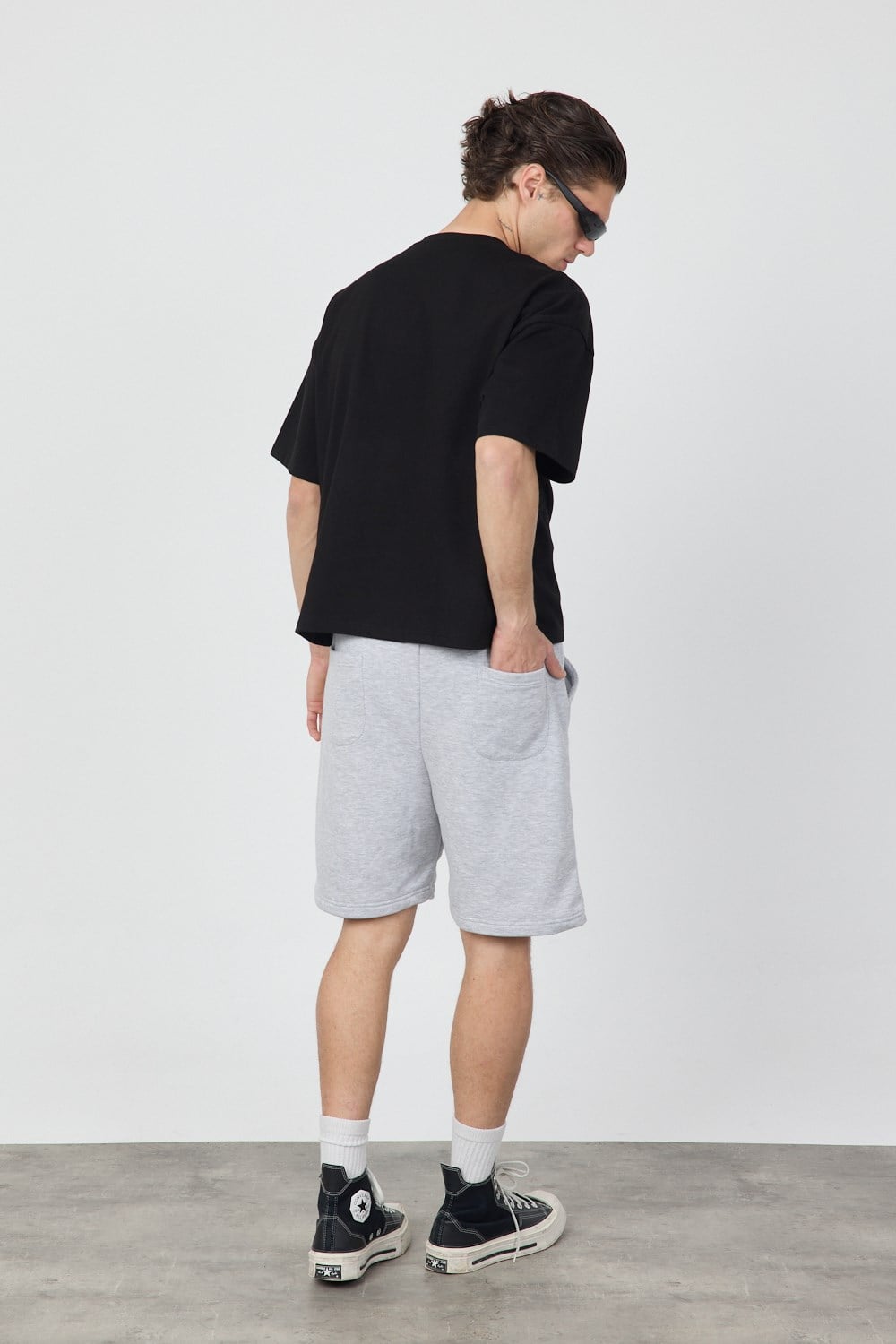Erkek Chill Boxy Premium Siyah T-Shirt