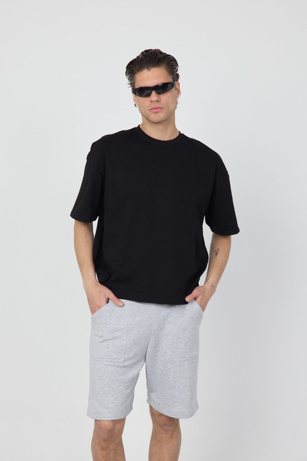 Erkek Chill Boxy Premium Siyah T-Shirt