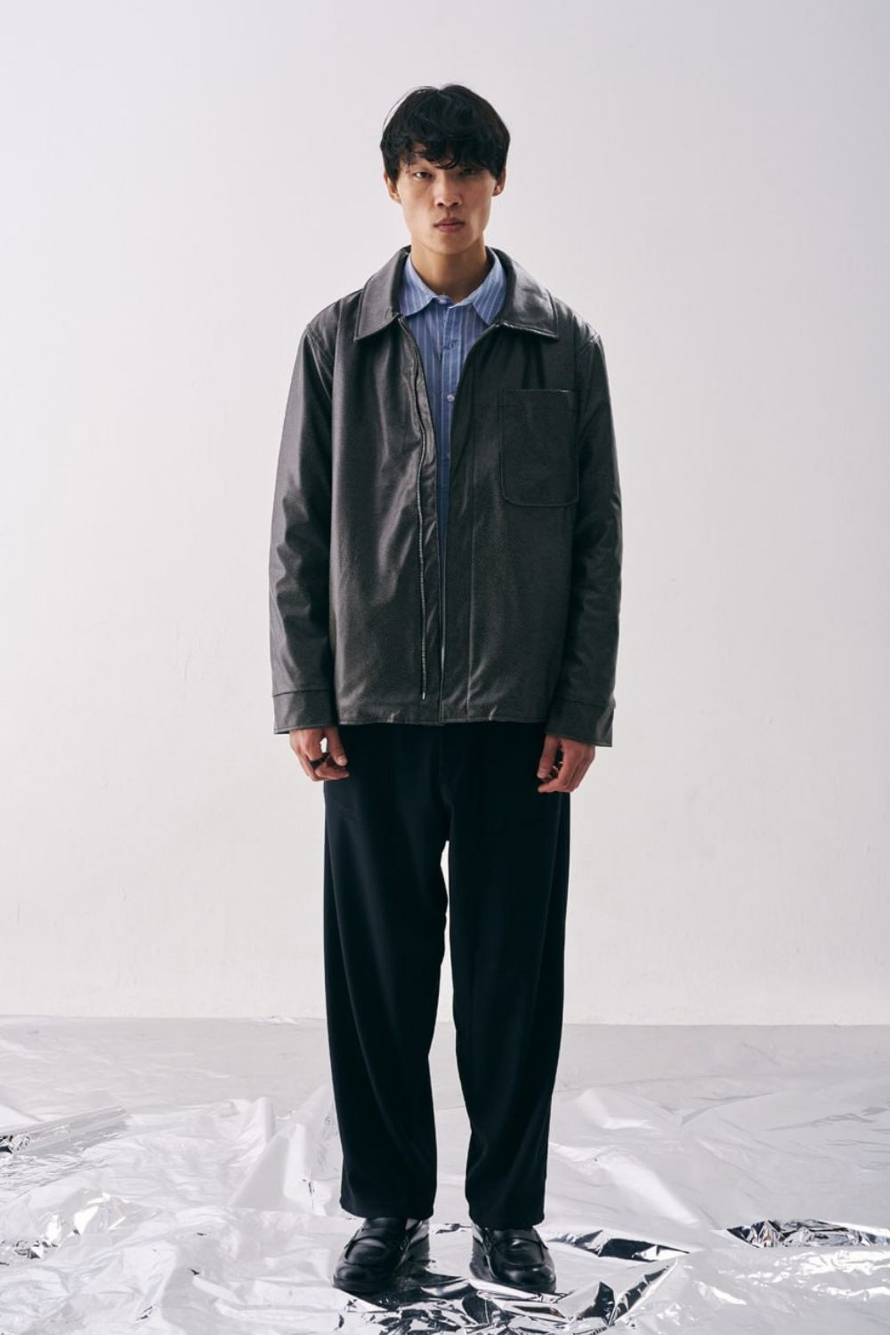 Erkek Vintage Füme Deri Ceket