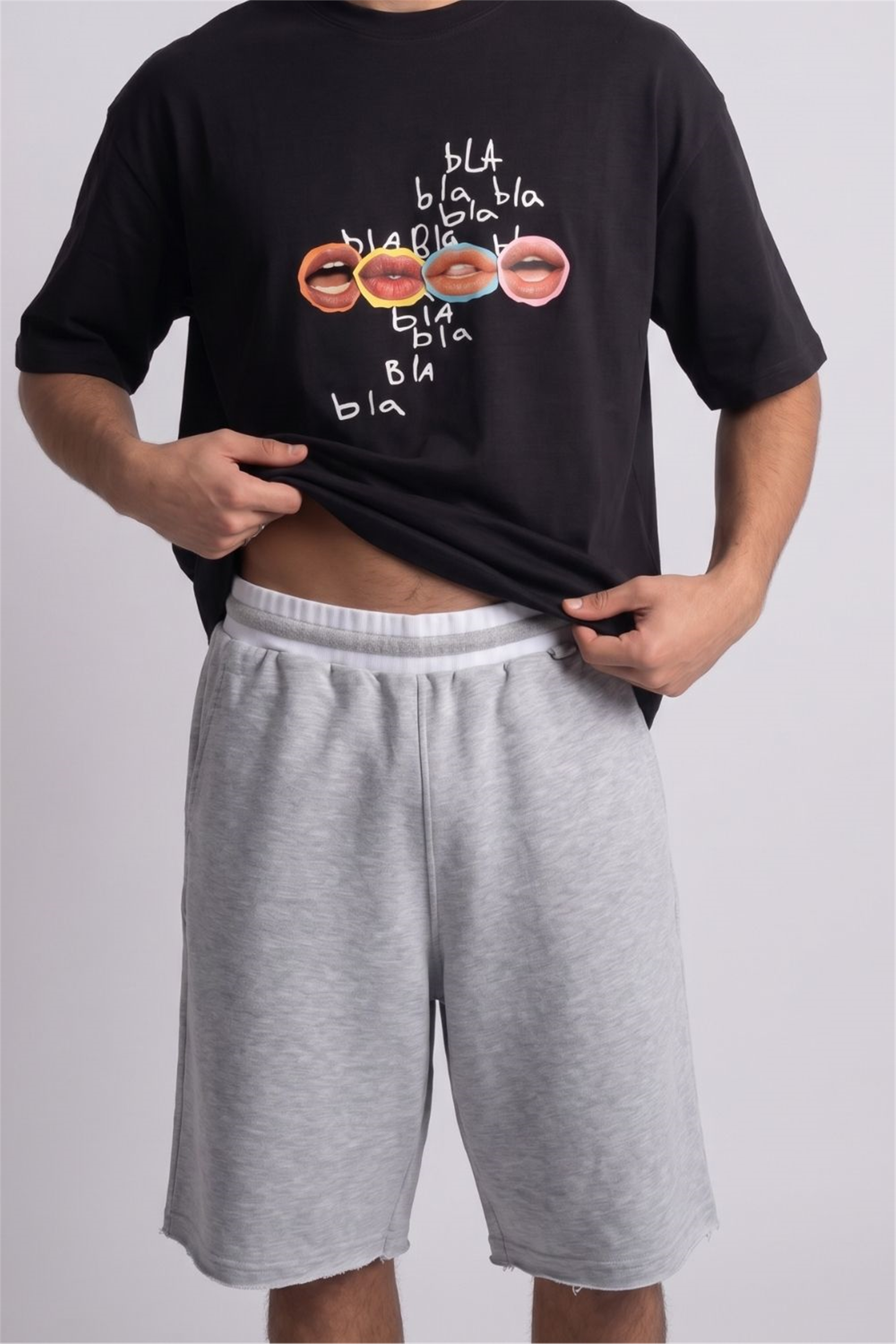 Erkek Yang Gri Jorts