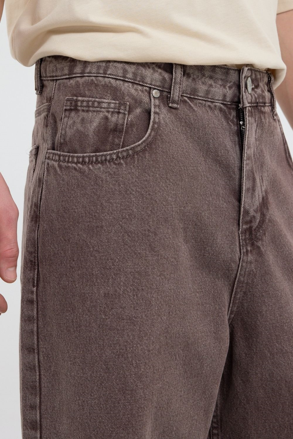 Erkek Loose Fit Kahverengi Pantolon