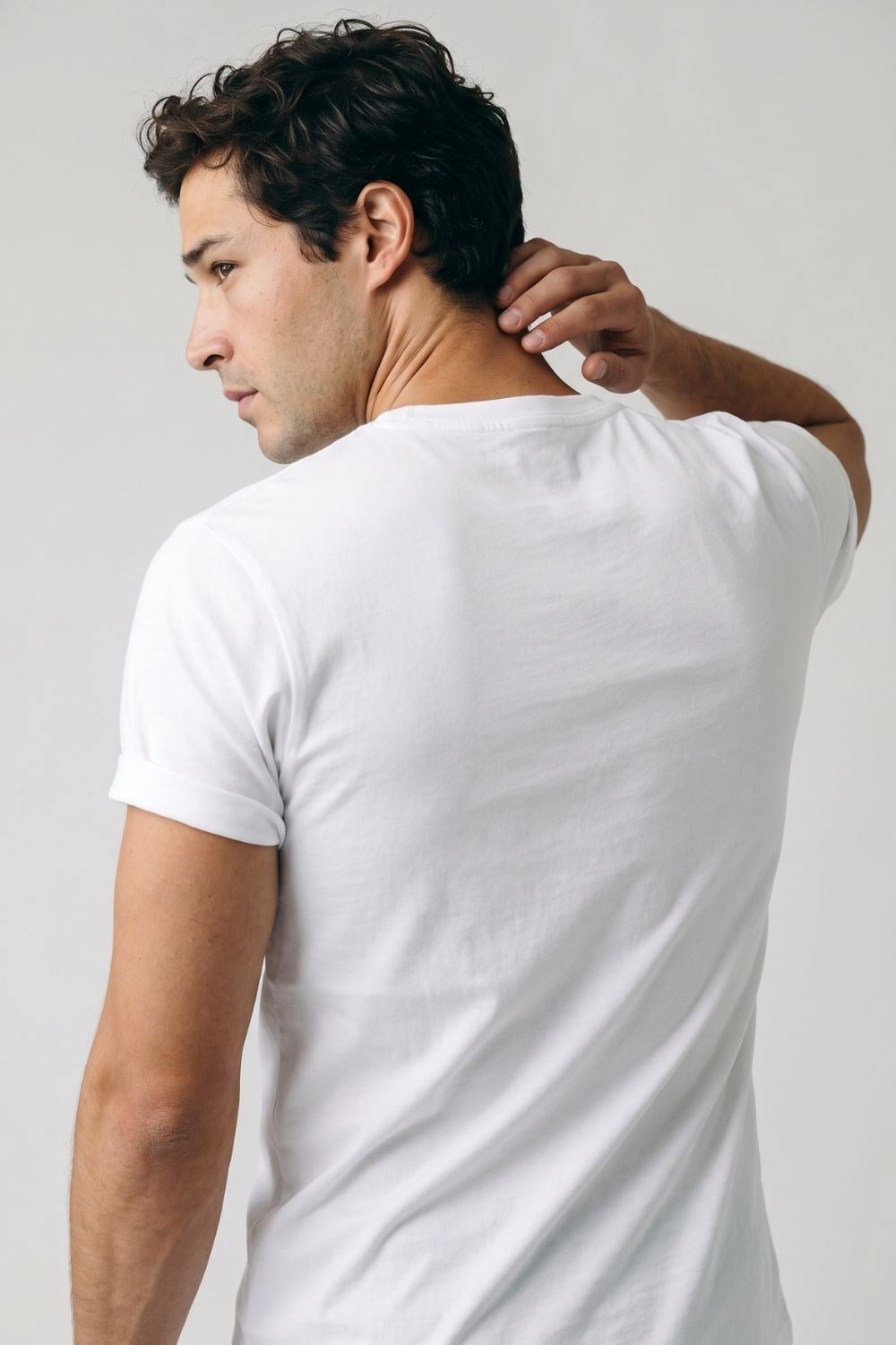Erkek Muscle Fit Beyaz T-Shirt
