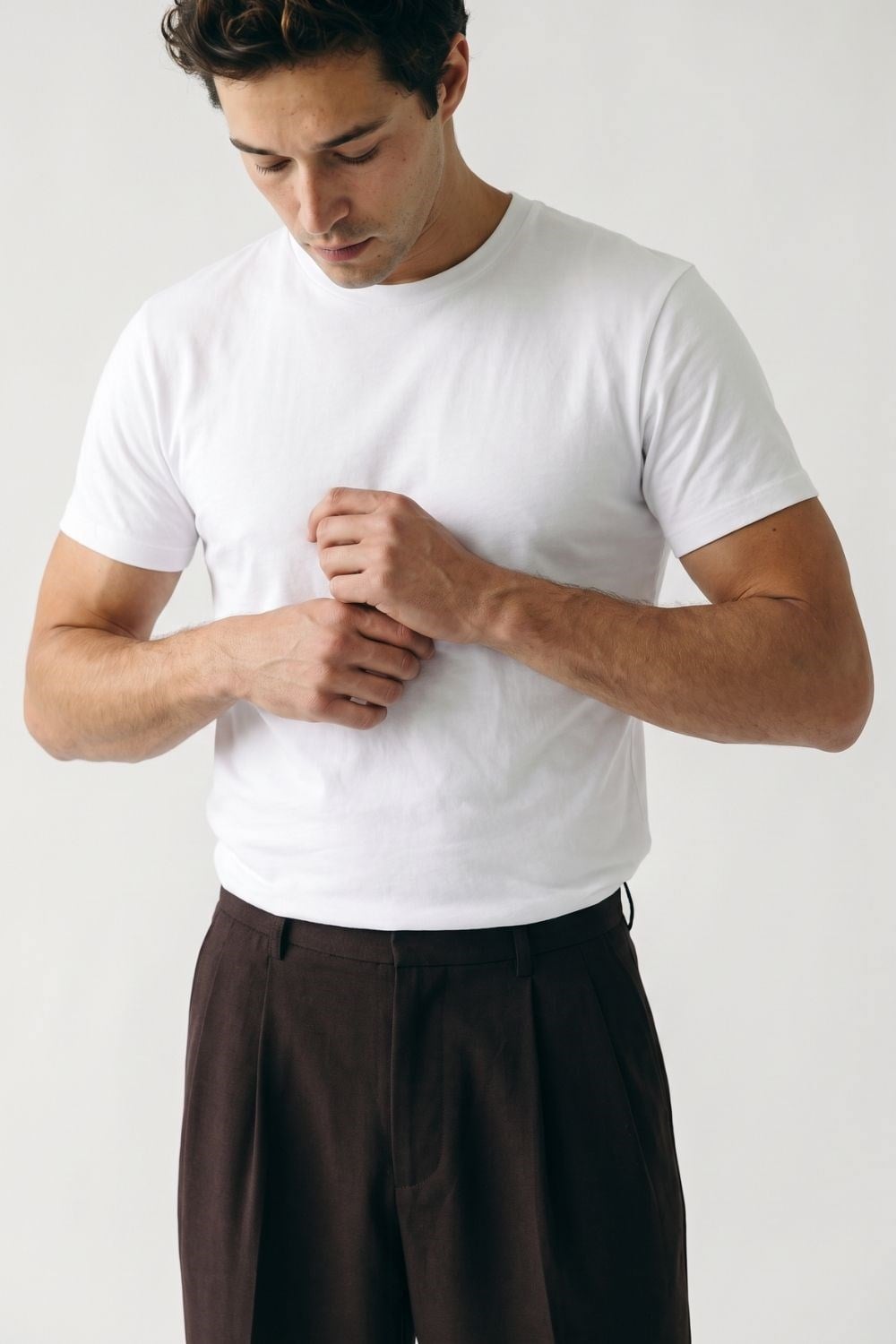 Erkek Muscle Fit Beyaz T-Shirt