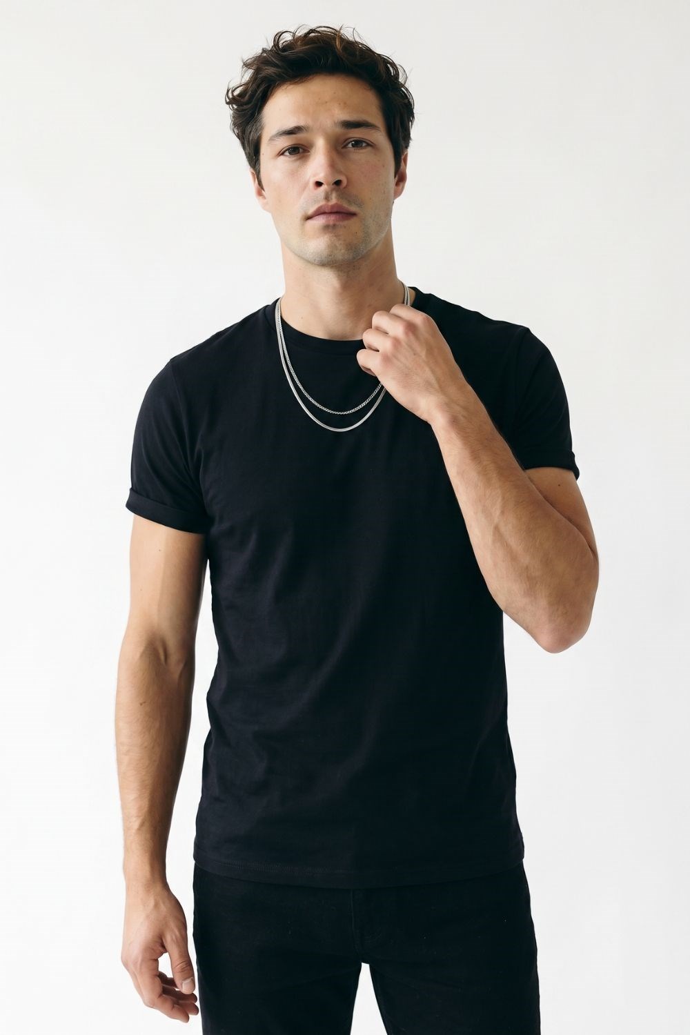 Erkek Muscle Fit Siyah T-Shirt