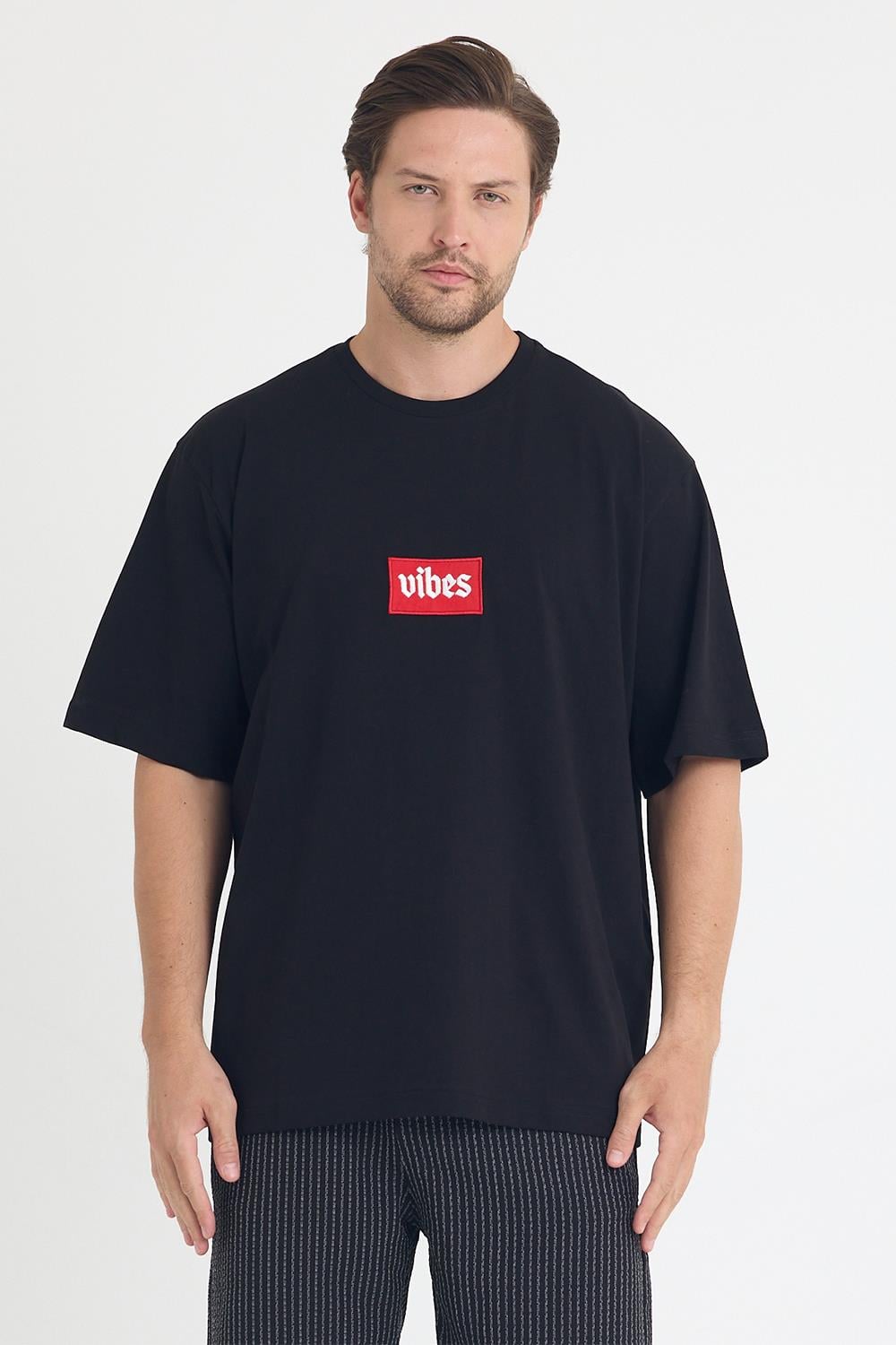 Erkek Relaxed 001 Oversize Siyah T-Shirt