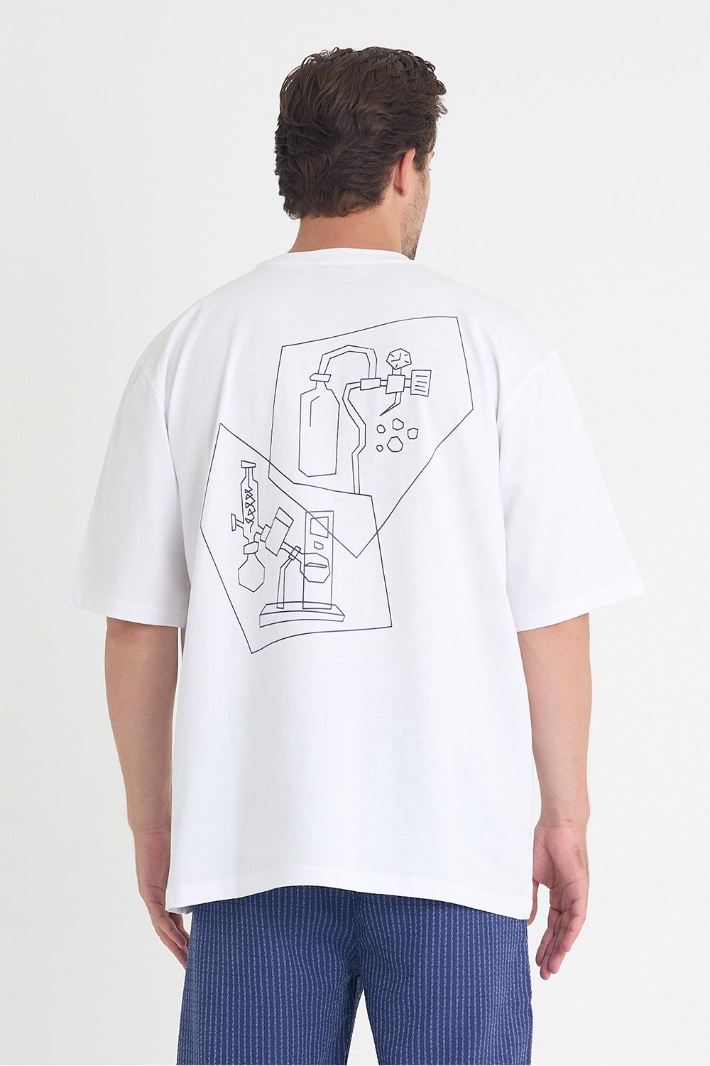 Erkek Relaxed 005 Oversize Beyaz T-Shirt
