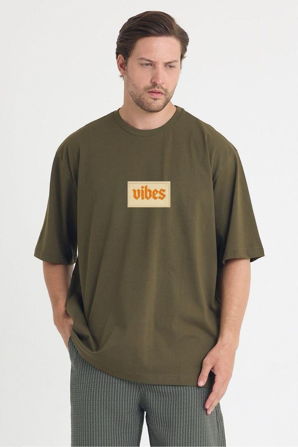 Erkek Relaxed 013 Oversize Haki T-Shirt