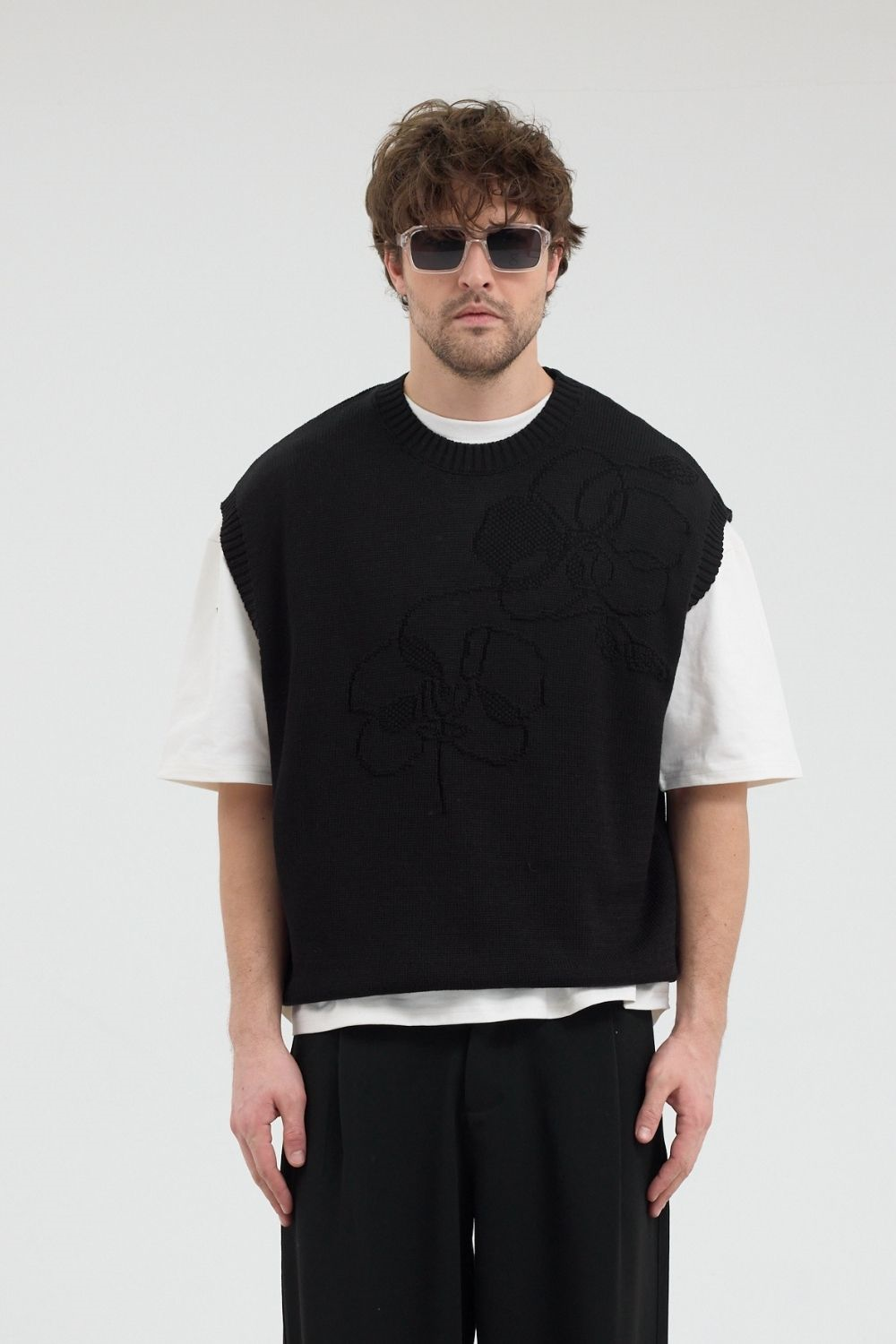 Erkek Siyah Jakarlı Süveter