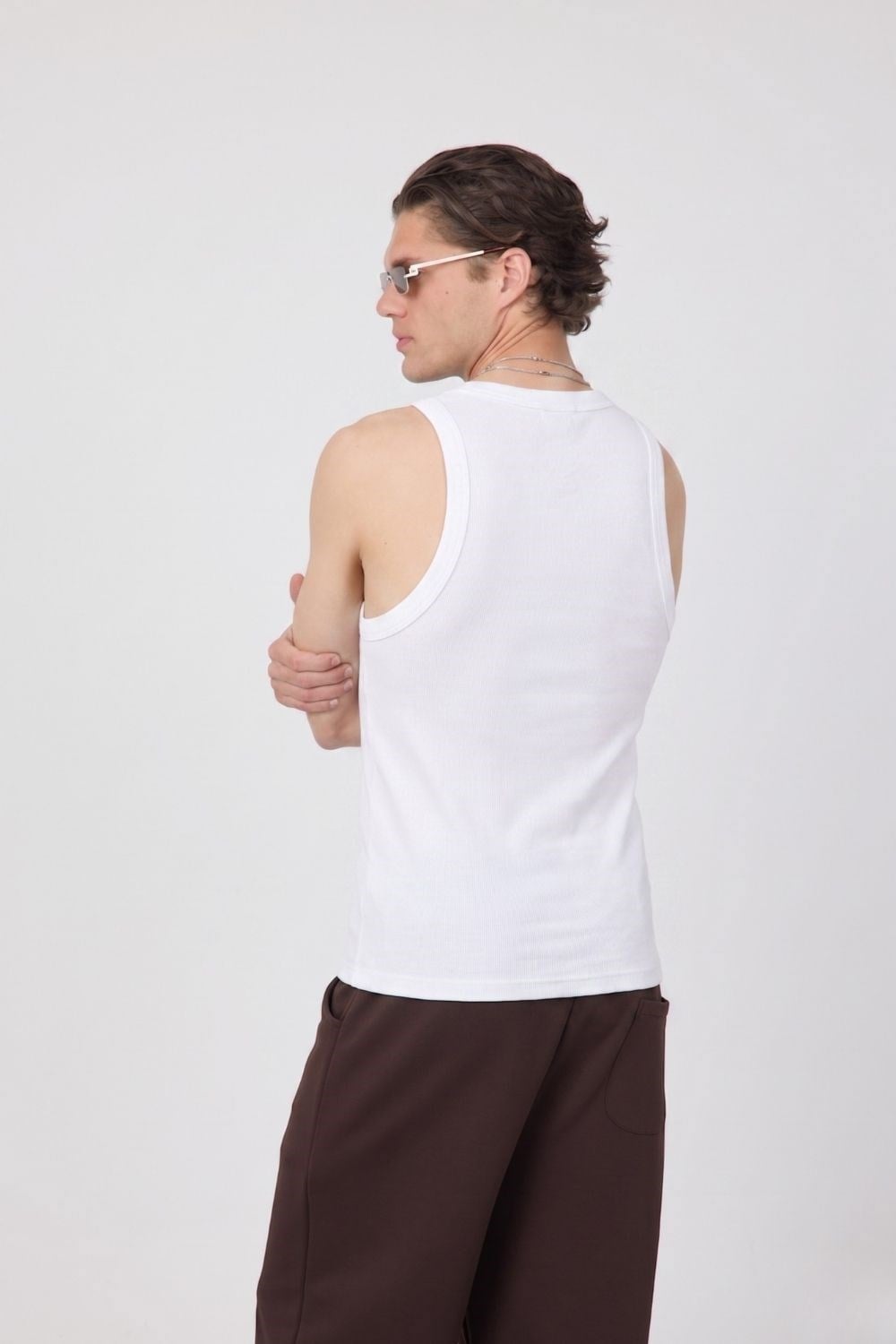 Erkek Tank Top Beyaz Atlet