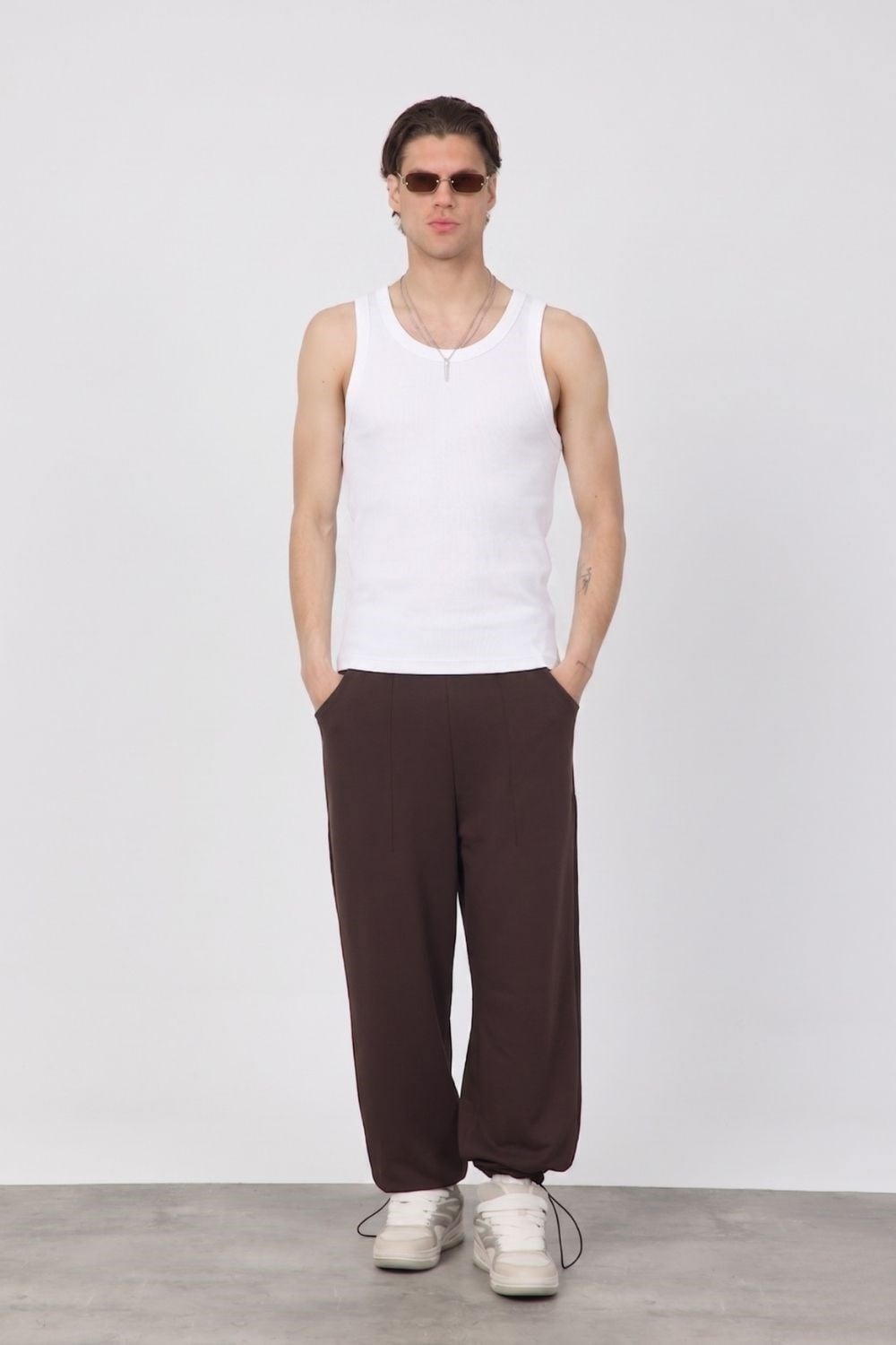 Erkek Tank Top Beyaz Atlet