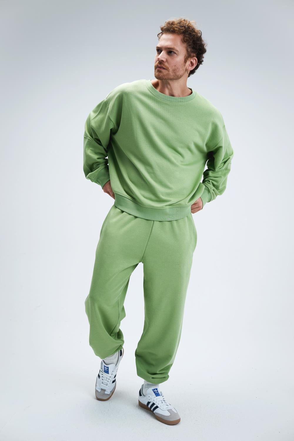 Erkek Timeless Oversize Fıstık Yeşili Sweatshirt