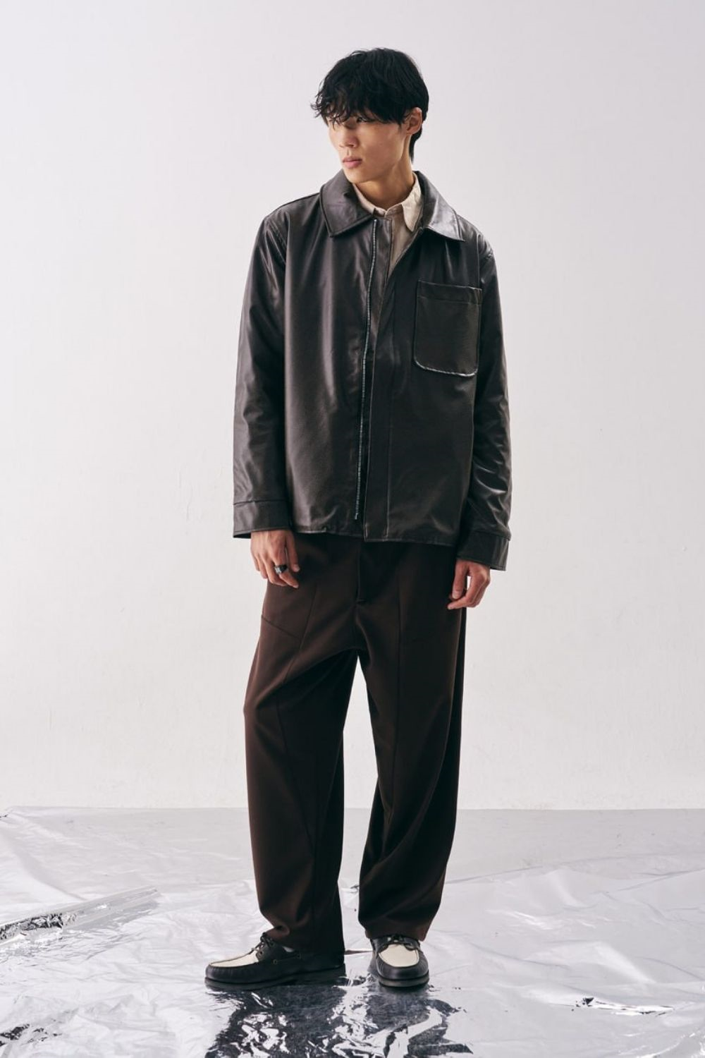 Erkek Vintage Kahverengi Deri Ceket