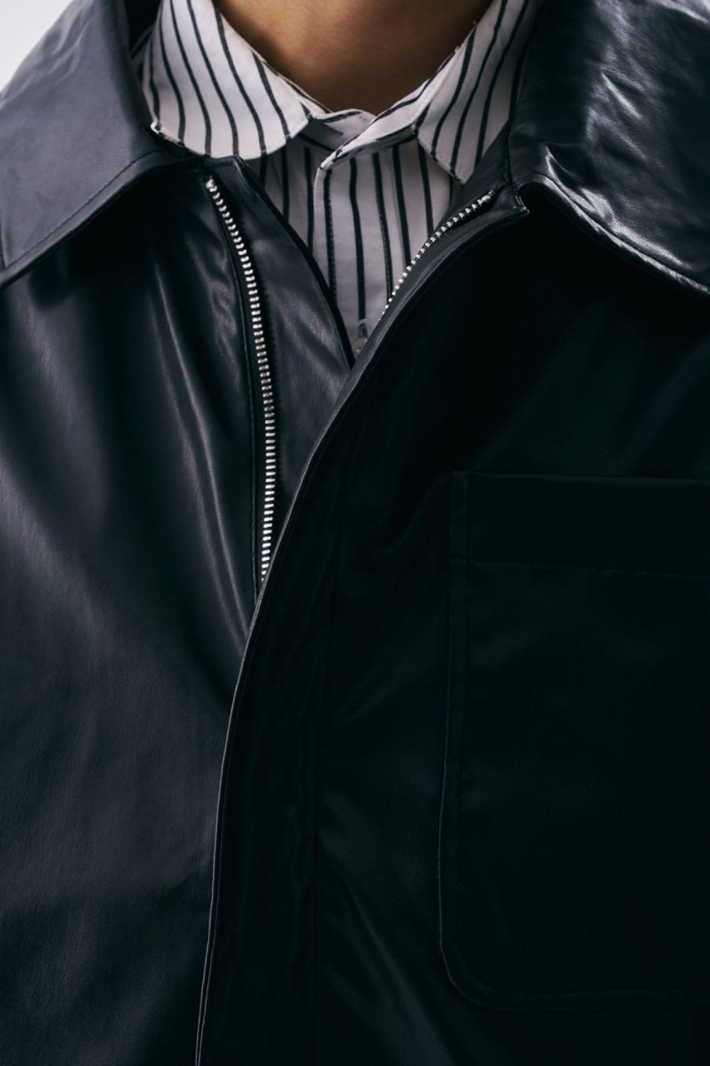 Erkek Vintage Siyah Deri Ceket