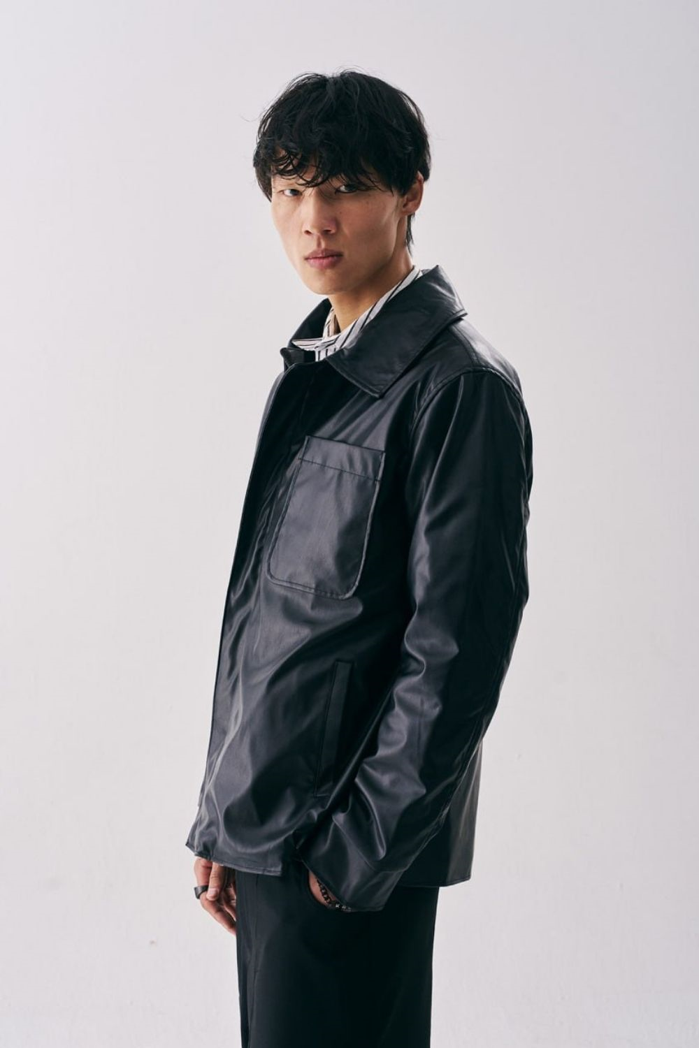 Erkek Vintage Siyah Deri Ceket