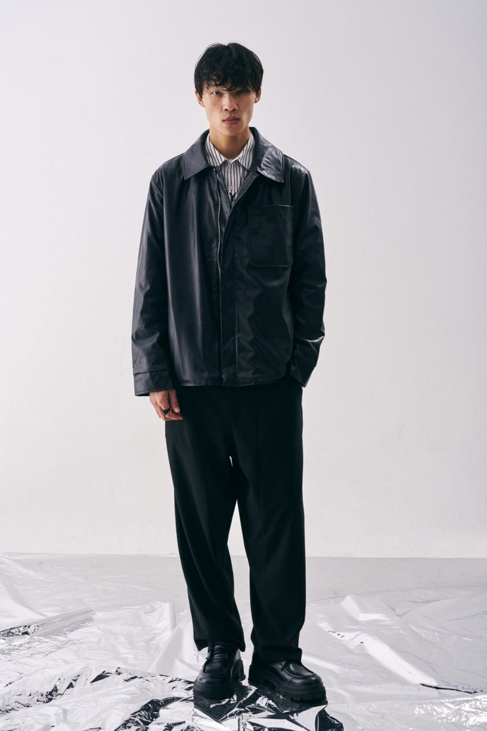 Erkek Vintage Siyah Deri Ceket