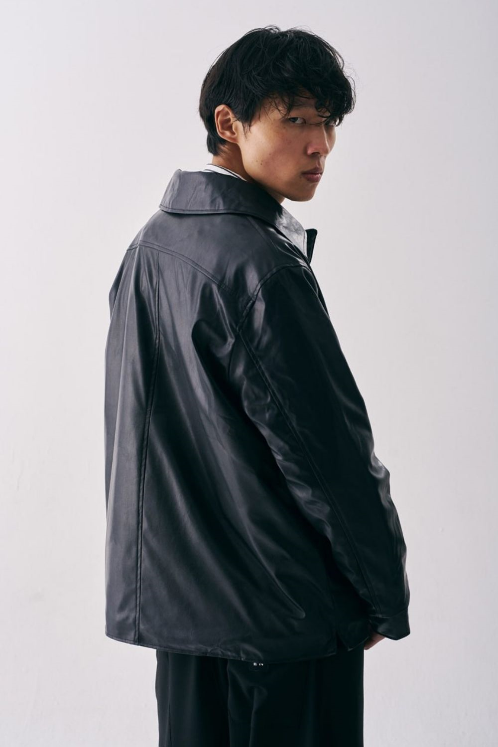 Erkek Vintage Siyah Deri Ceket