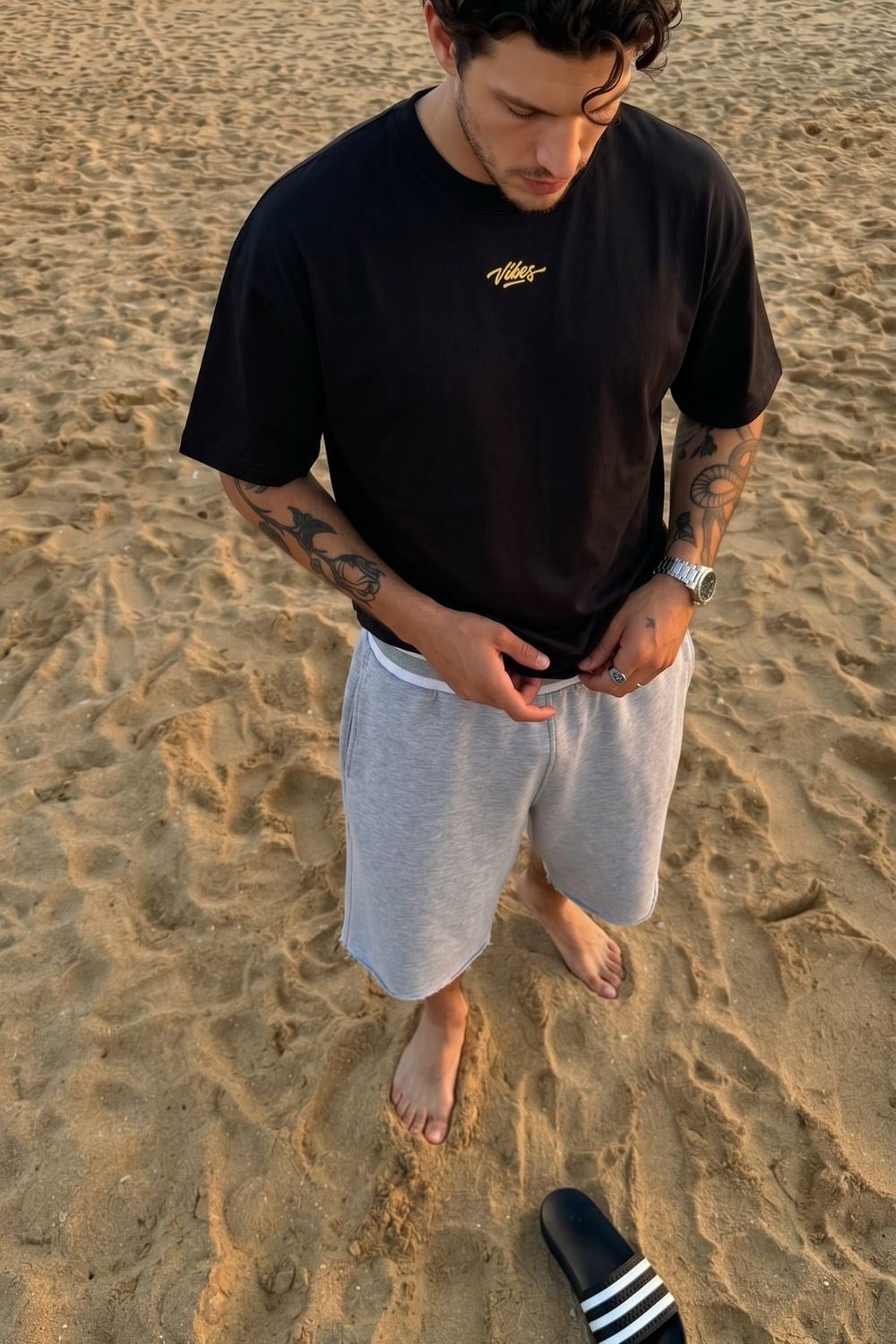 Erkek Yang Gri Jorts