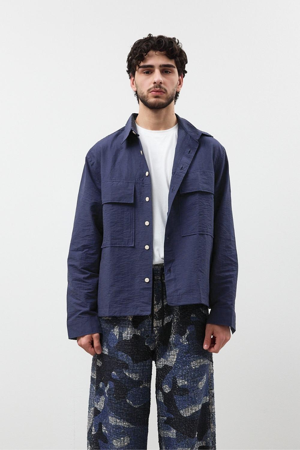 Erkek Gömlek Ceket Lacivert