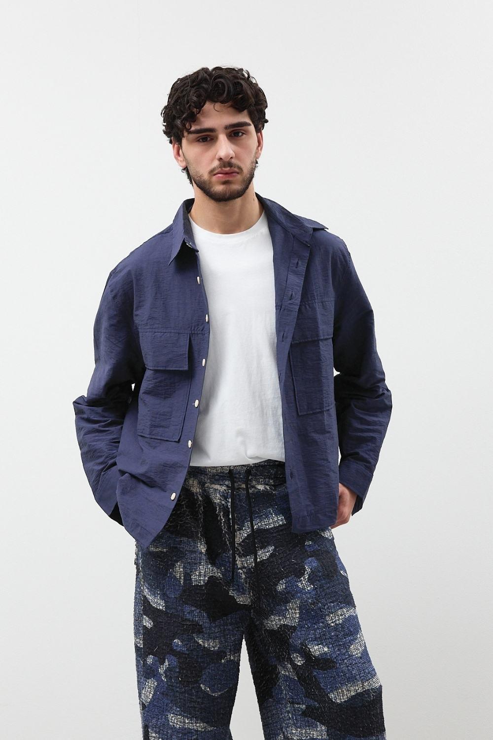 Erkek Gömlek Ceket Lacivert