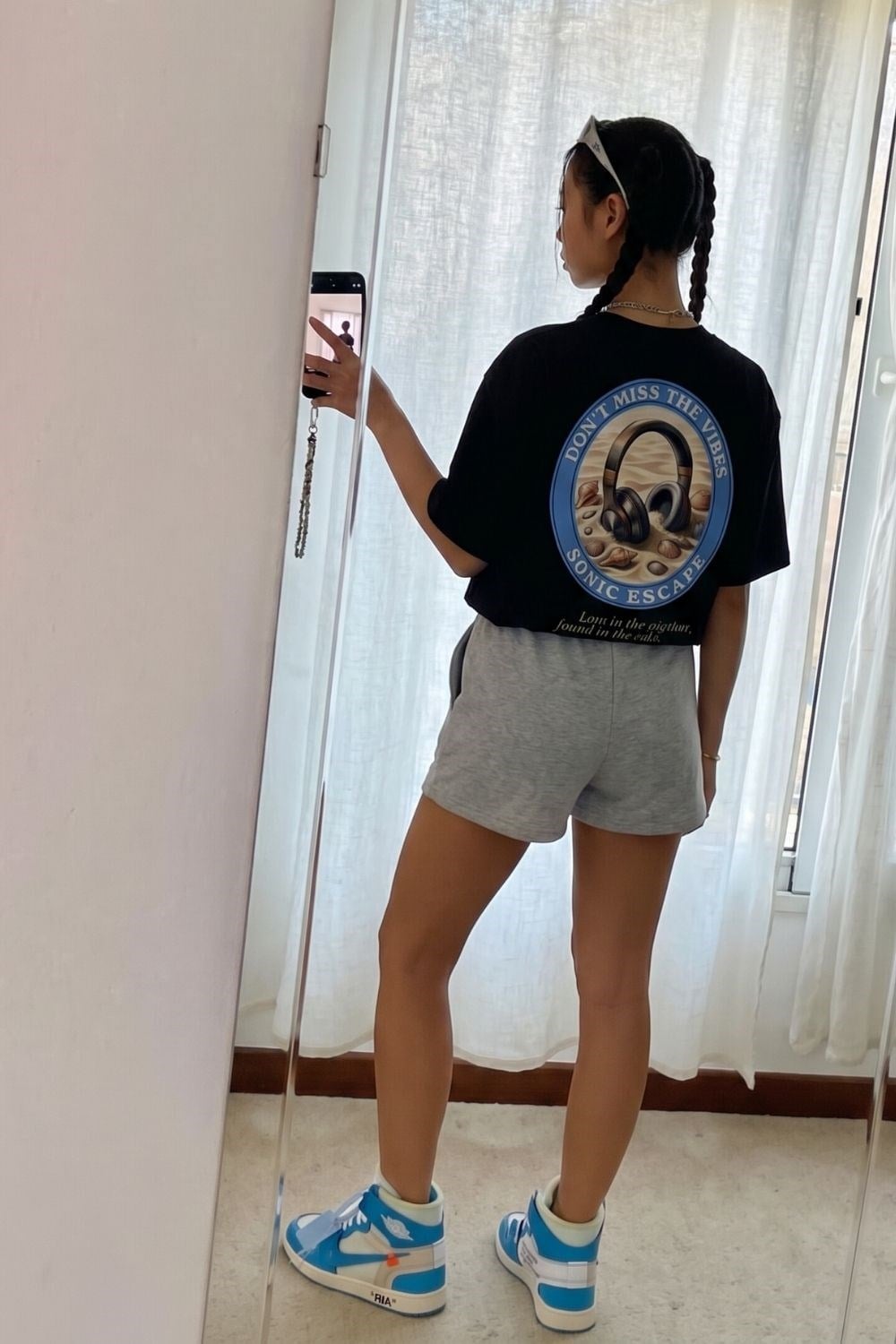 Kadın Rhytm Oversize Siyah Premium T-Shirt