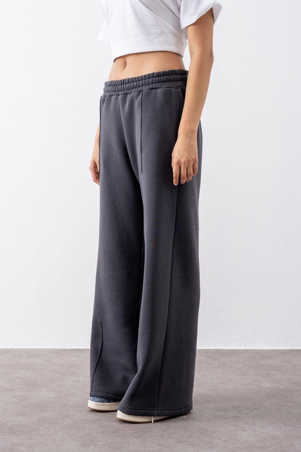 Kadın Chill Bol Paça Antrasit Eşofman Alt