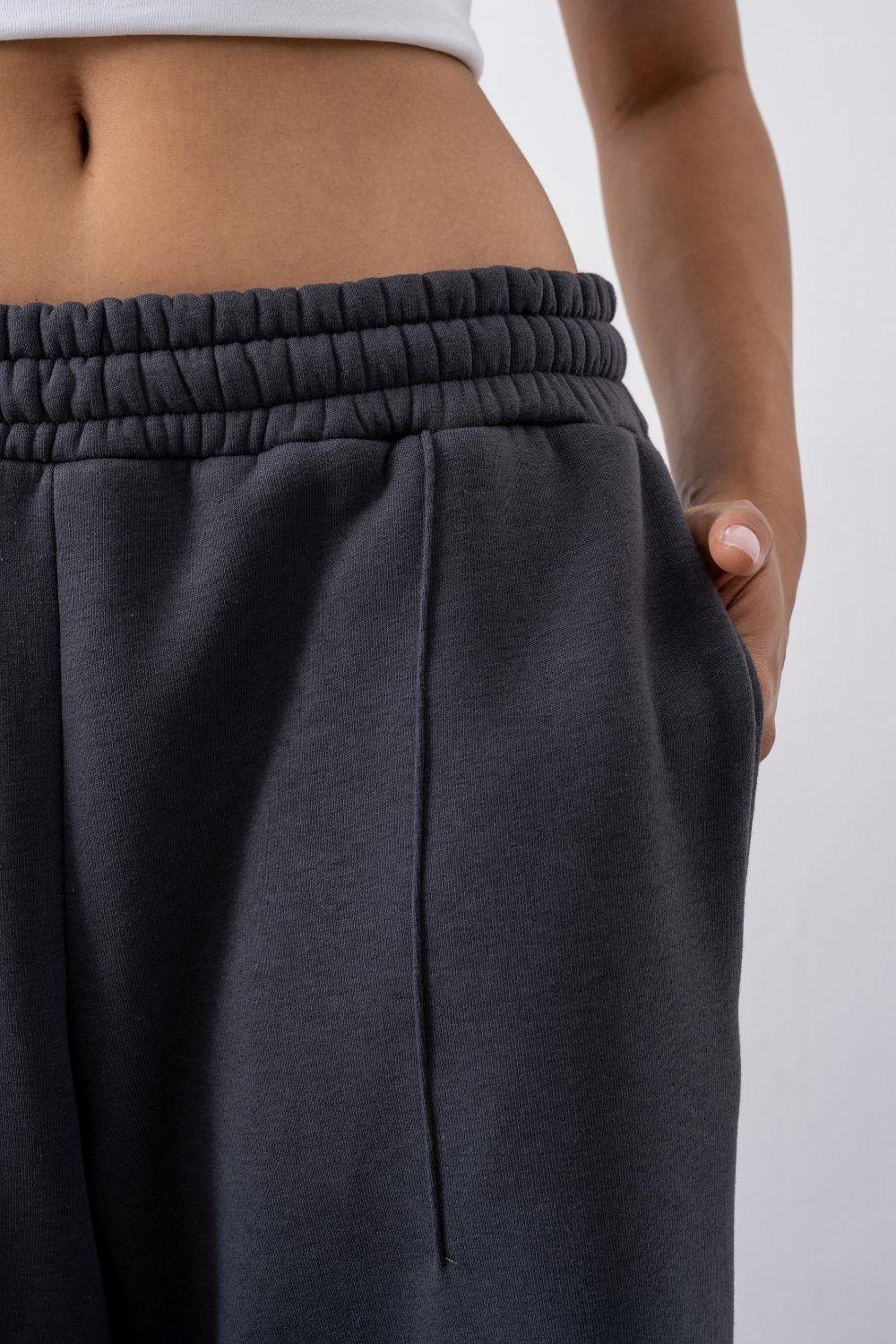 Kadın Chill Bol Paça Antrasit Eşofman Alt