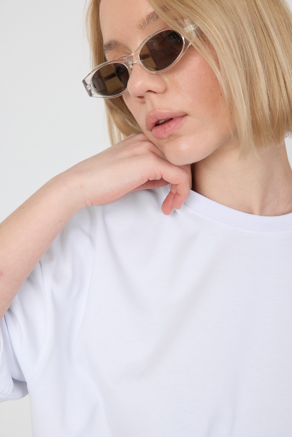 Kadın Chill Oversize Premium Beyaz T-Shirt