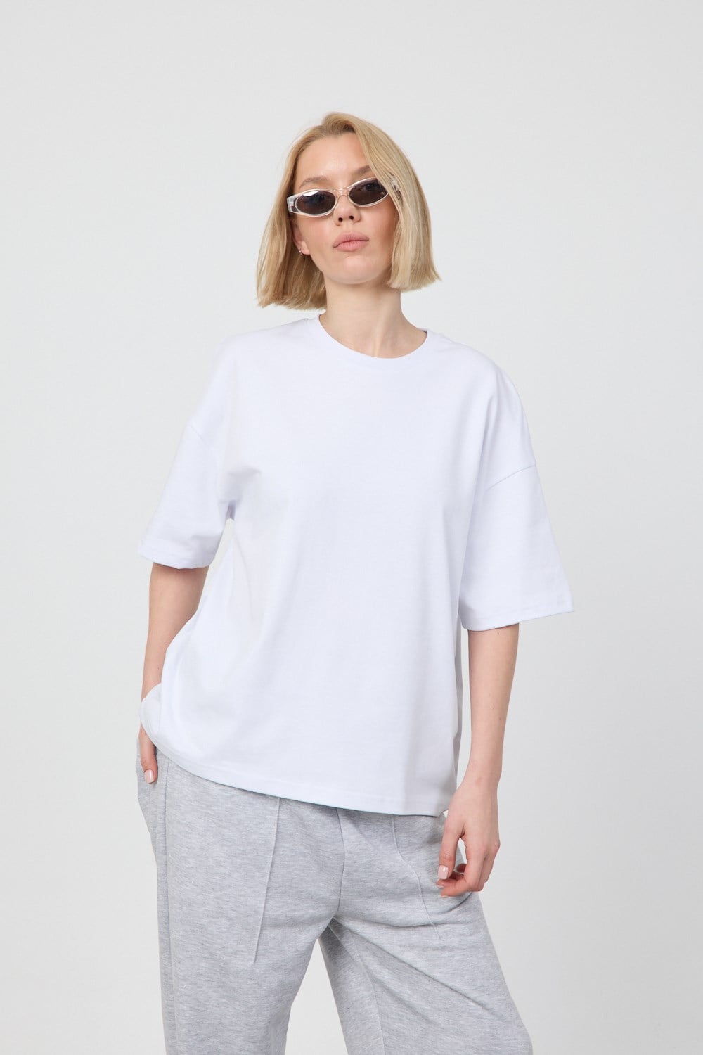 Kadın Chill Oversize Premium Beyaz T-Shirt