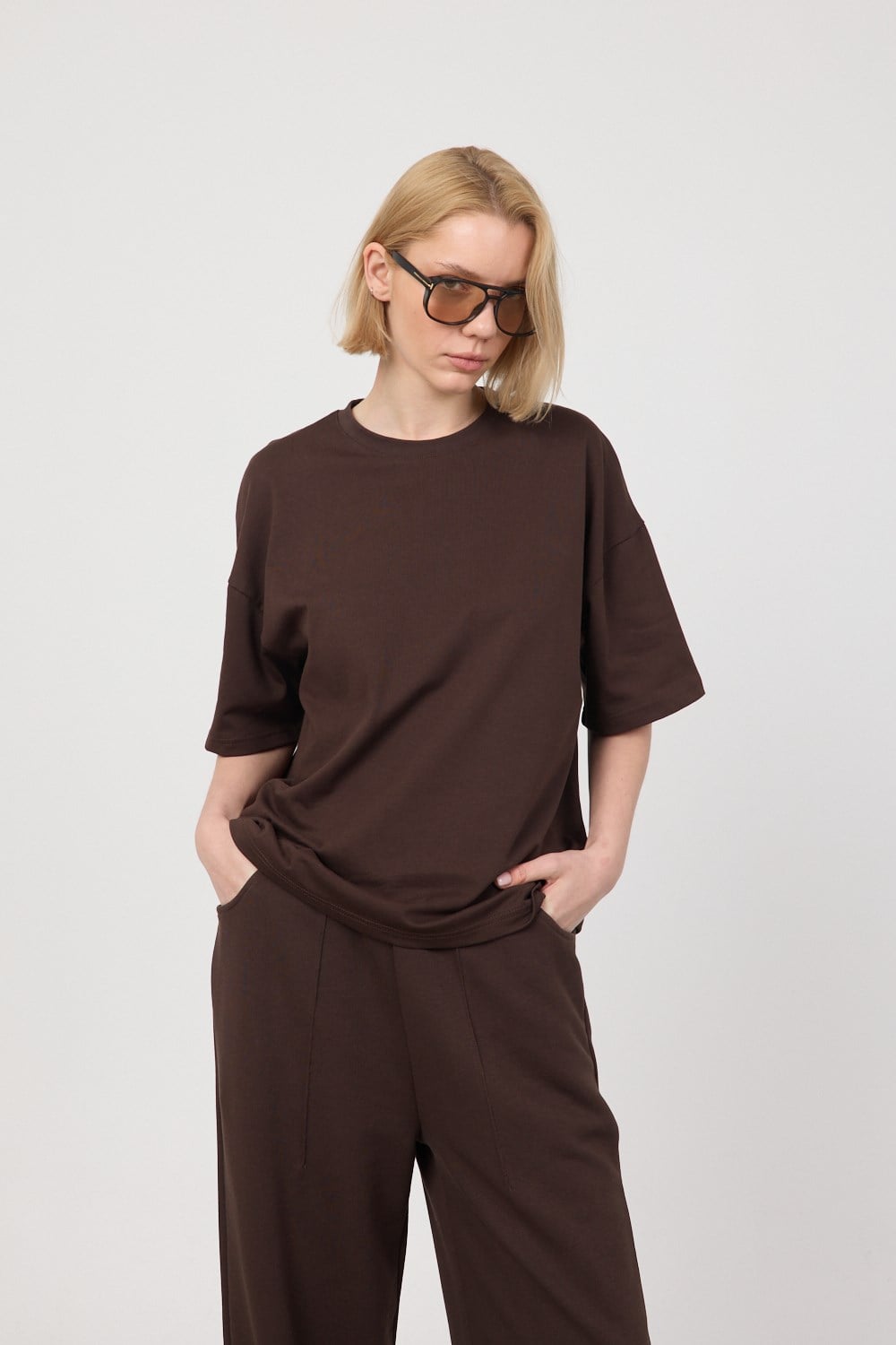 Kadın Chill Oversize Premium Kahverengi T-Shirt