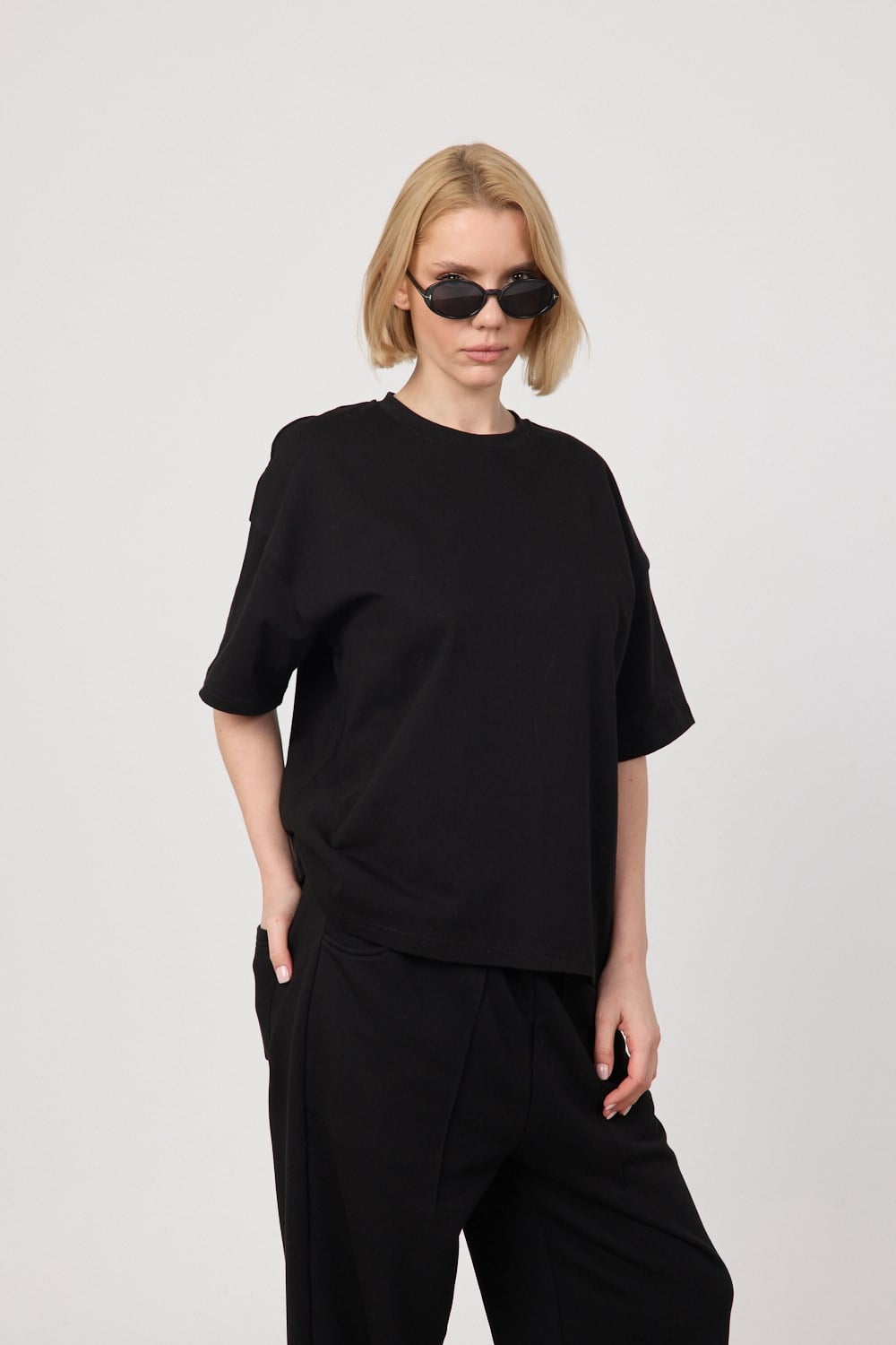 Kadın Chill Oversize Premium Siyah T-Shirt