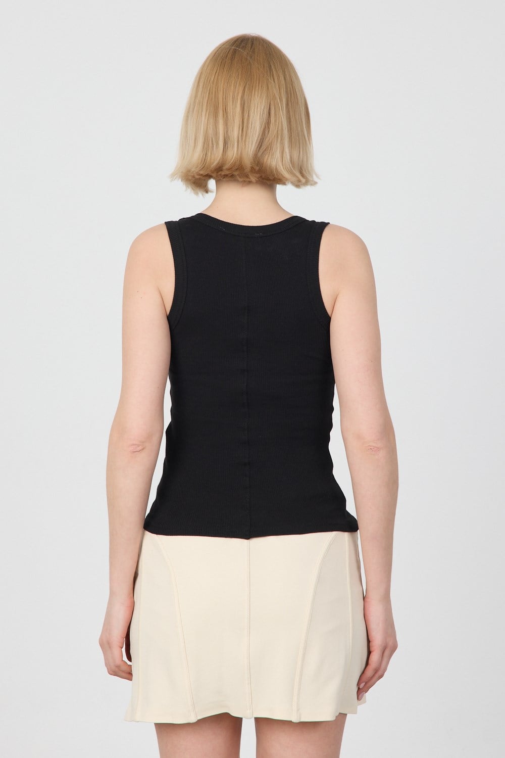 Kadın Fitilli Kalın Askılı Basic Siyah Atlet