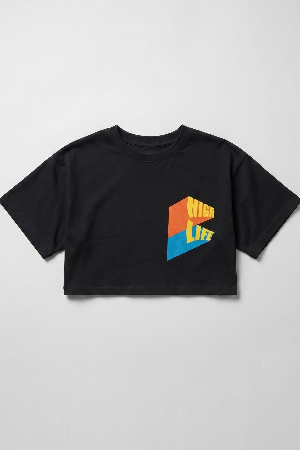 Kadın Kısa High Life Siyah T-Shirt