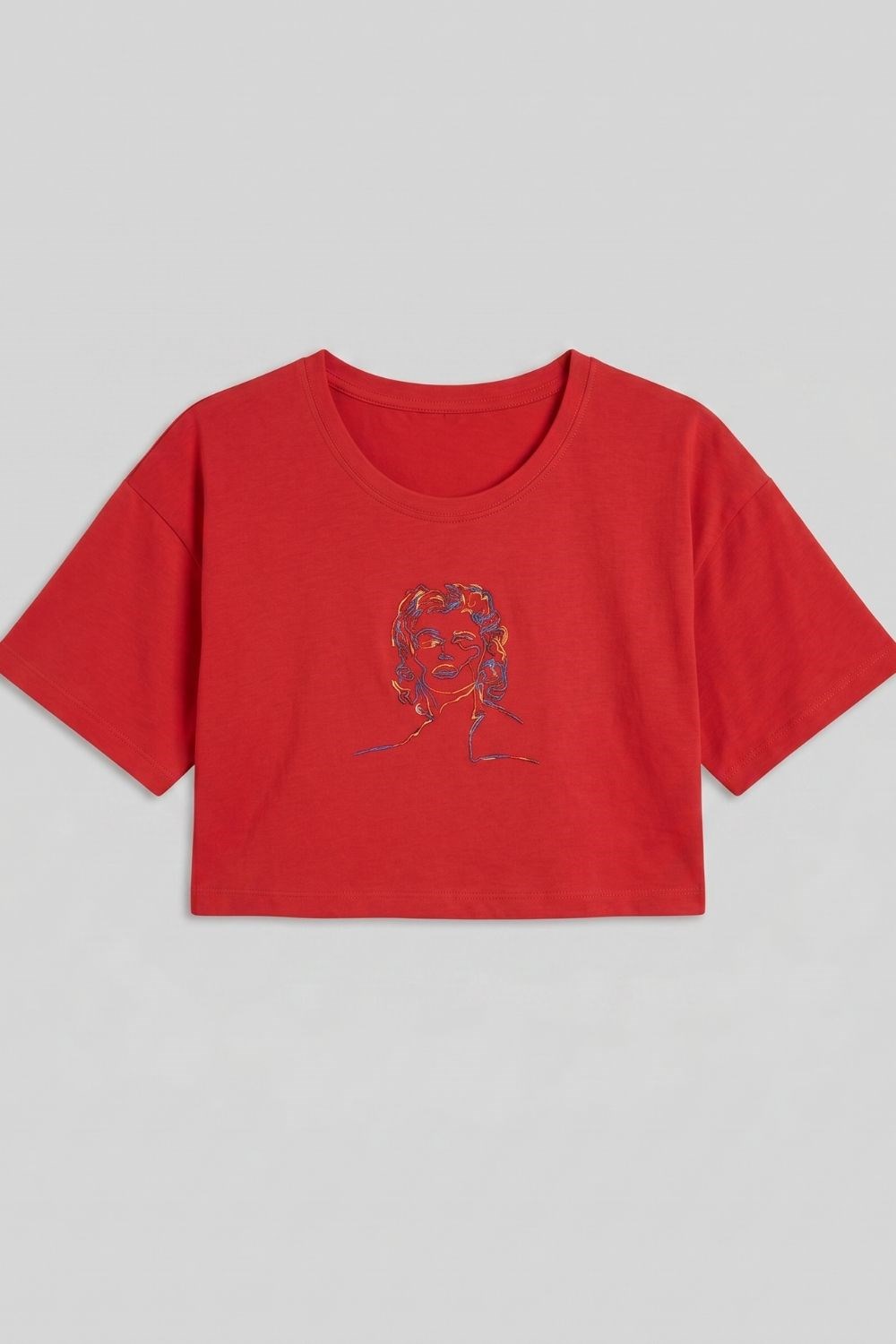 Kadın Kısa M.M. Kırmızı T-Shirt