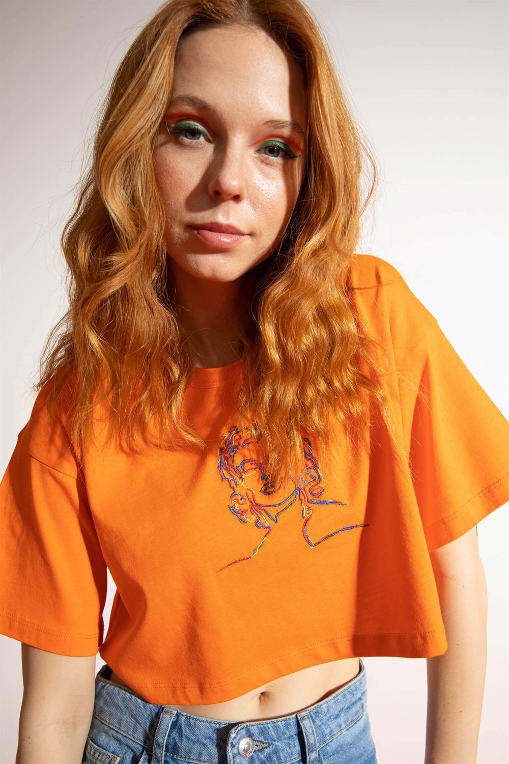 Kadın Kısa M.M. Turuncu T-Shirt