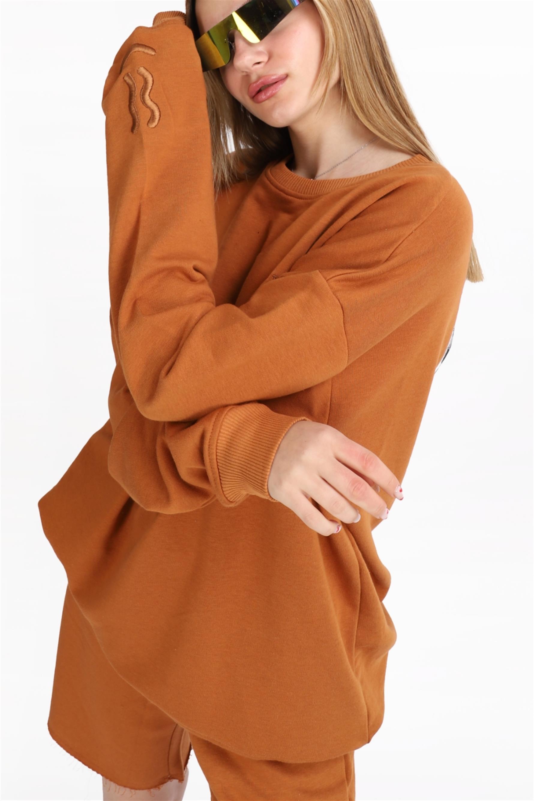 Kadın Reincarnation Oversize Tarçın Sweatshirt