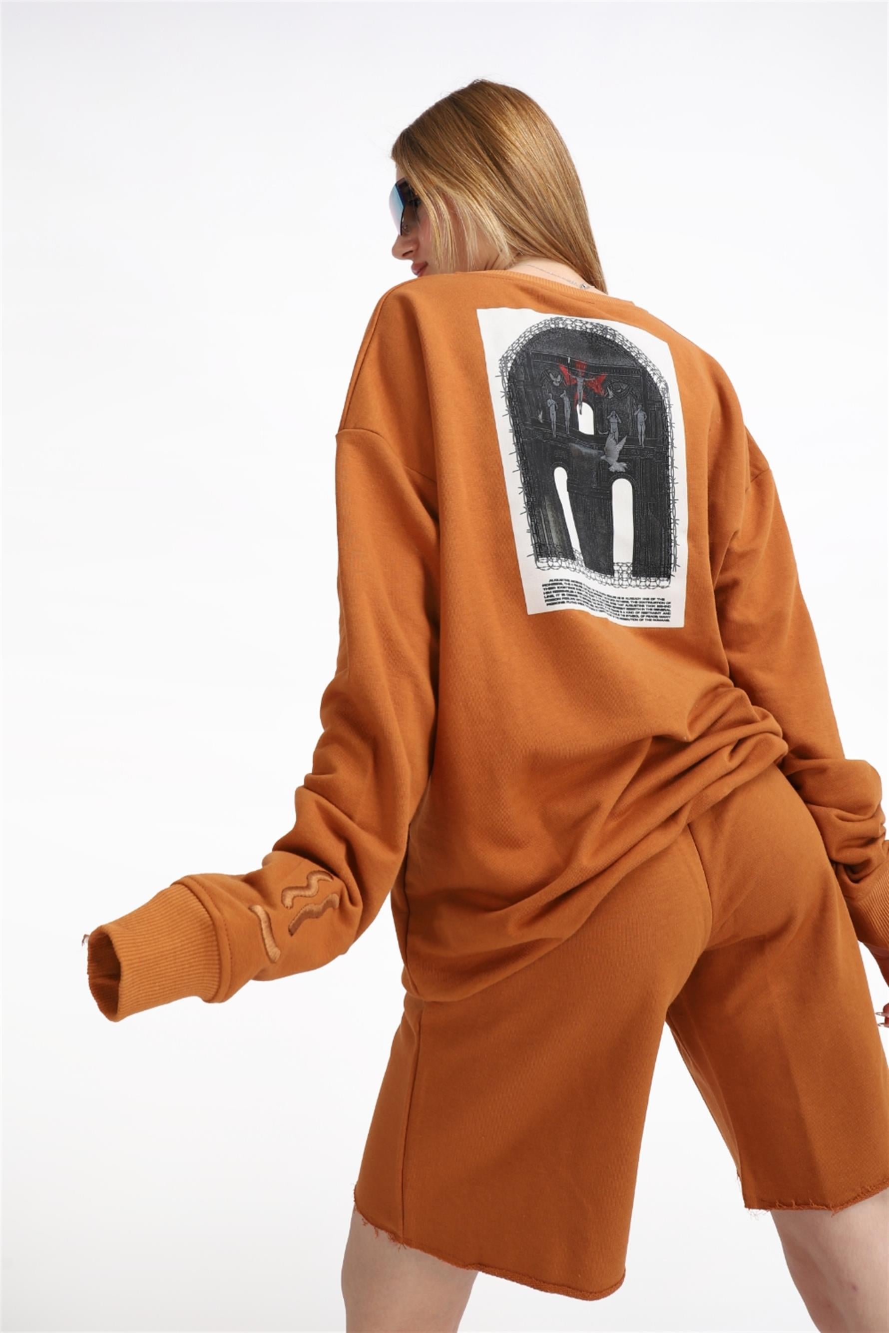 Kadın Reincarnation Oversize Tarçın Sweatshirt