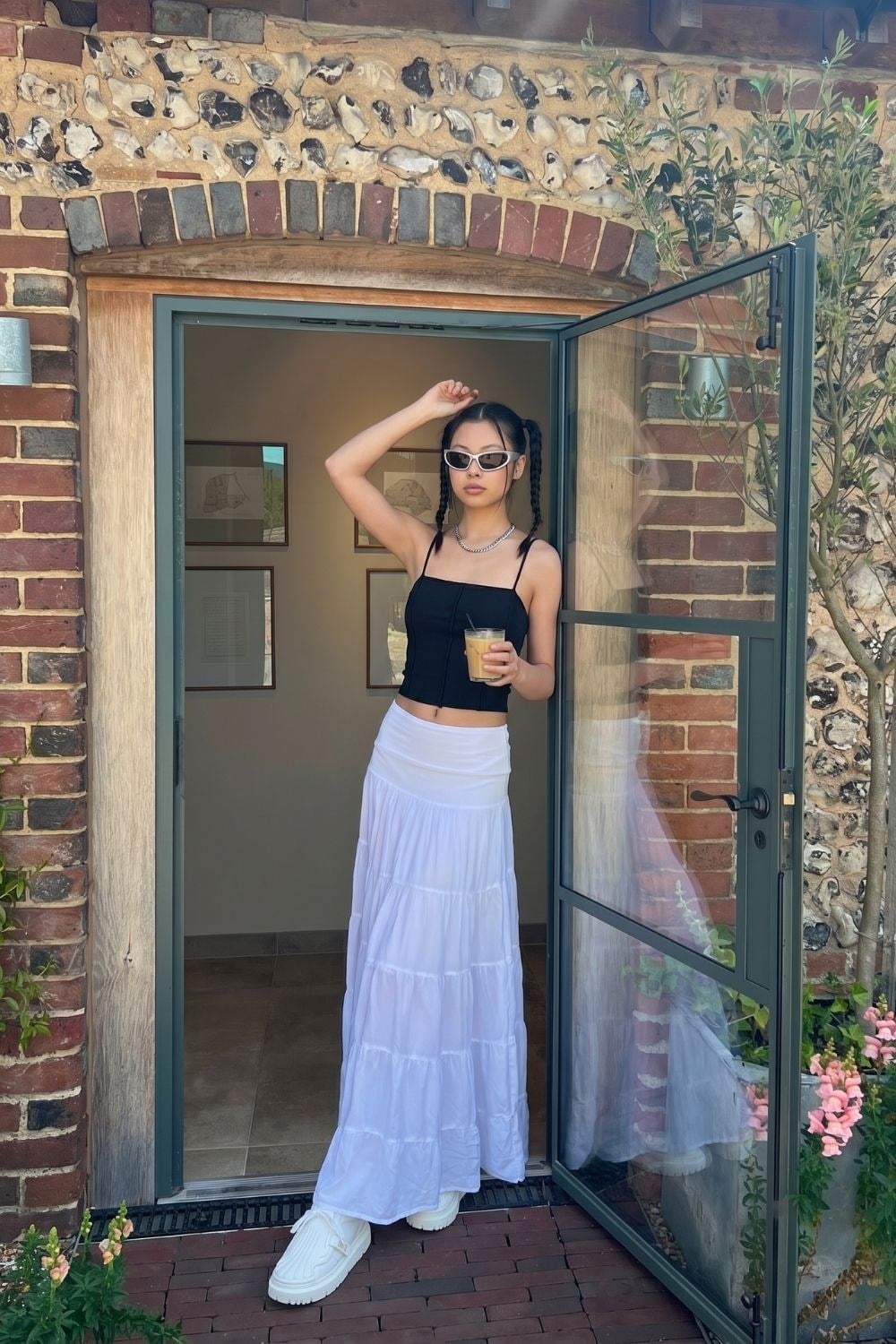Kadın Siyah Fitilli İp Askılı Crop Top