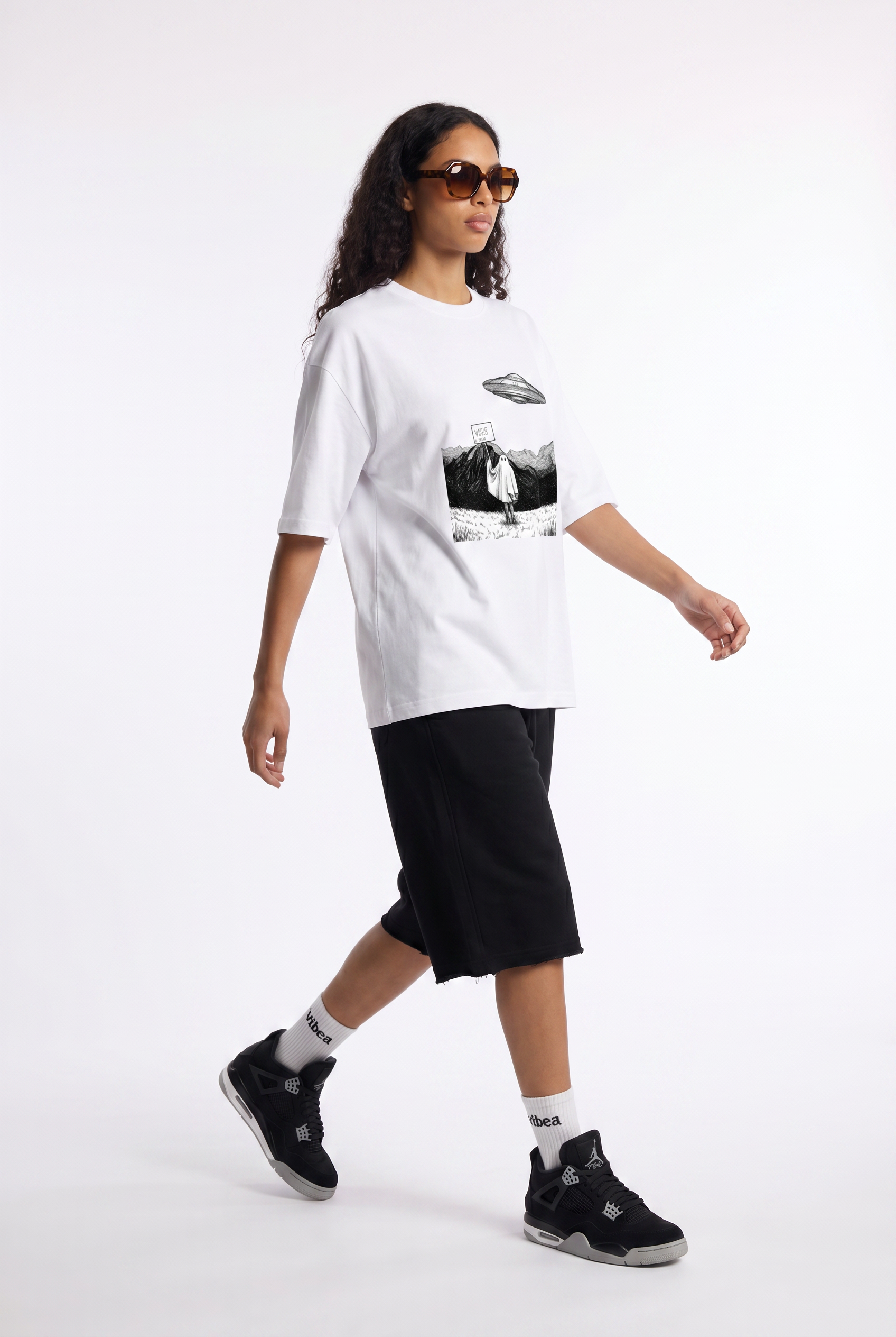Kadın Take Me Oversize Beyaz T-Shirt