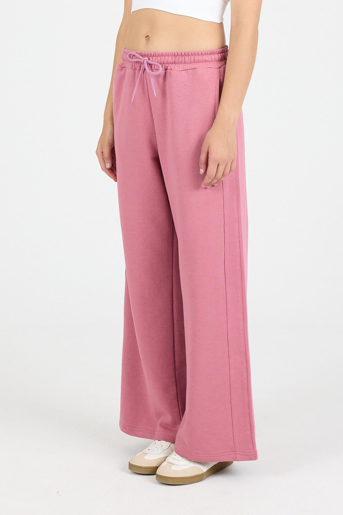 Kadın Timeless Gül Kurusu Bol Paça Eşofman Altı