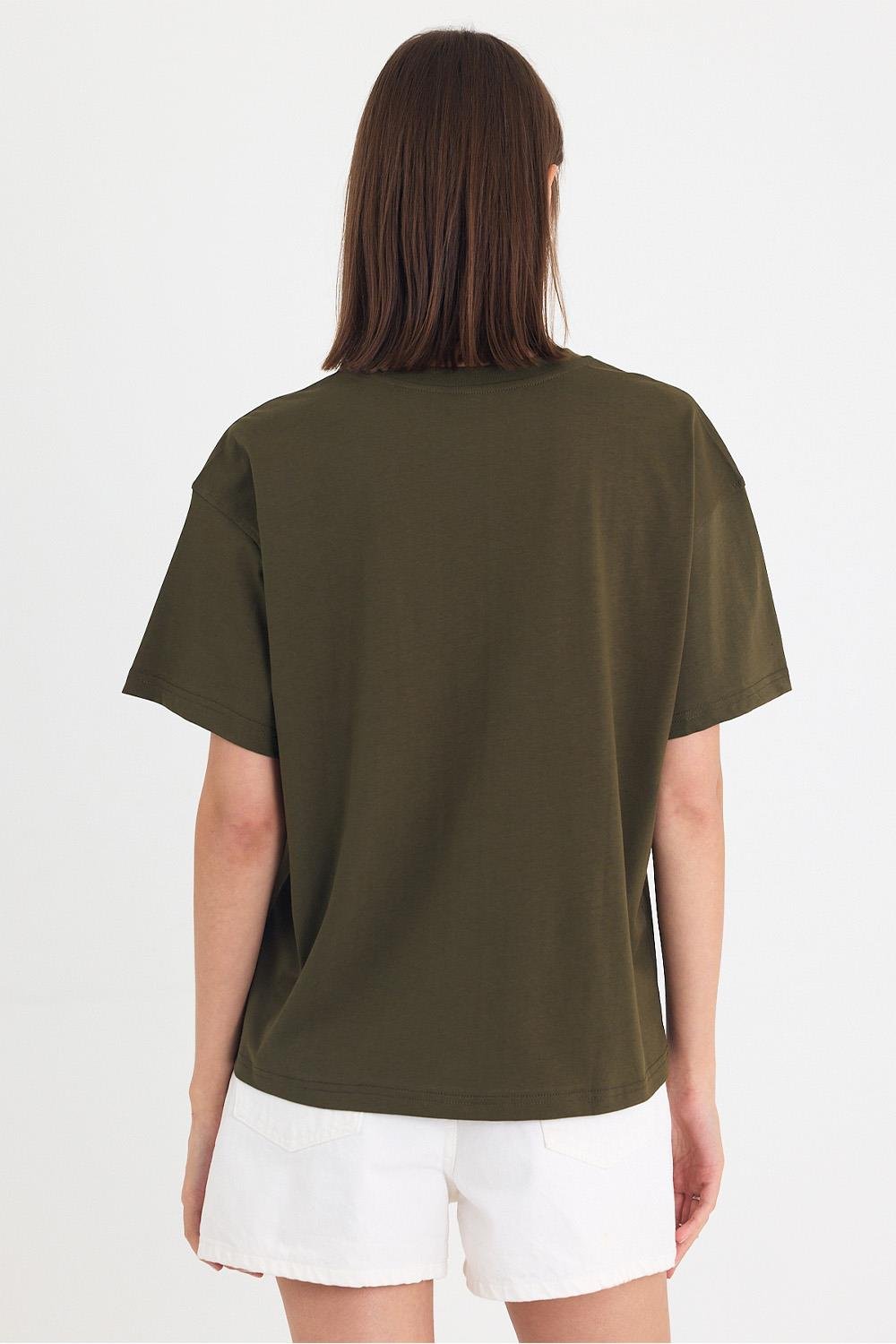Kadın Timeless Oversize Haki T-Shirt