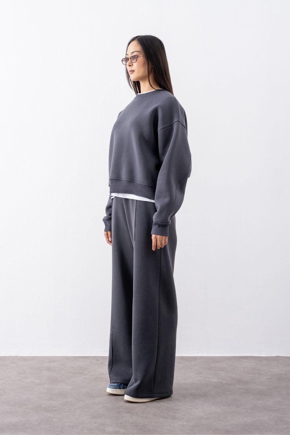Kadın Vibe Oversize Antrasit Sweatshirt
